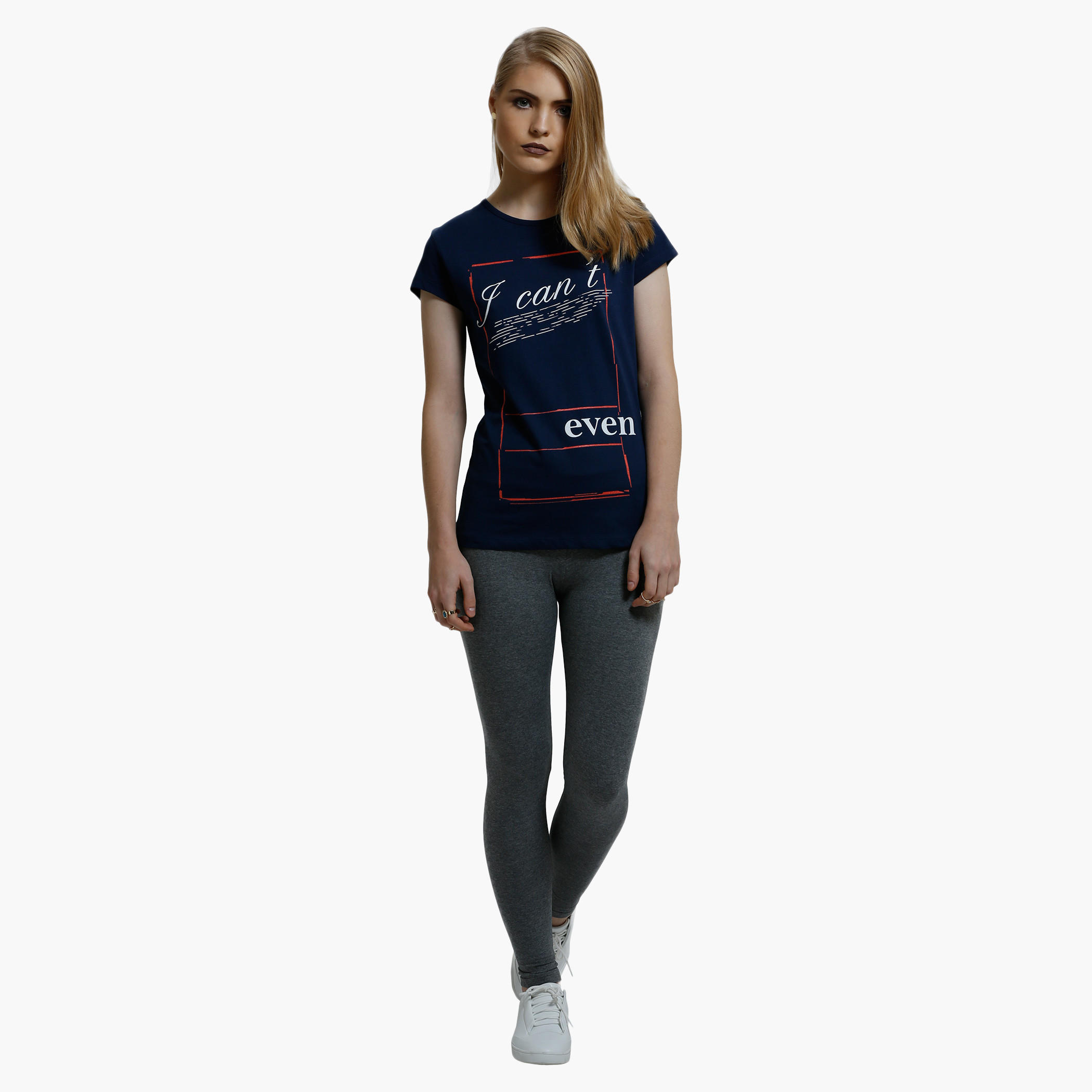 Printed Round Neck T-Shirt with Short Sleeves-women-clothing-tshirts-image-5
