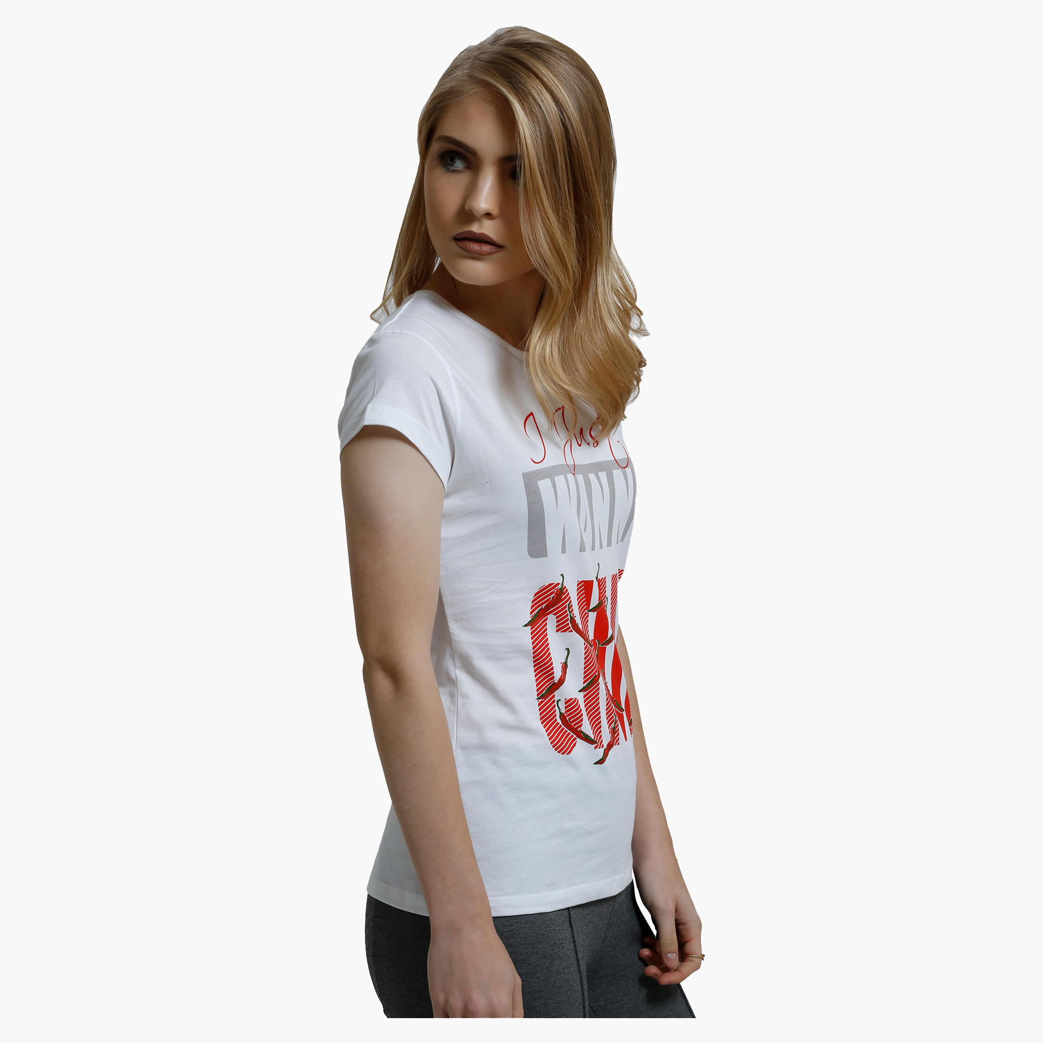 Printed T-Shirt with Crew Neck and Short Sleeves-women-clothing-tshirts-image-3