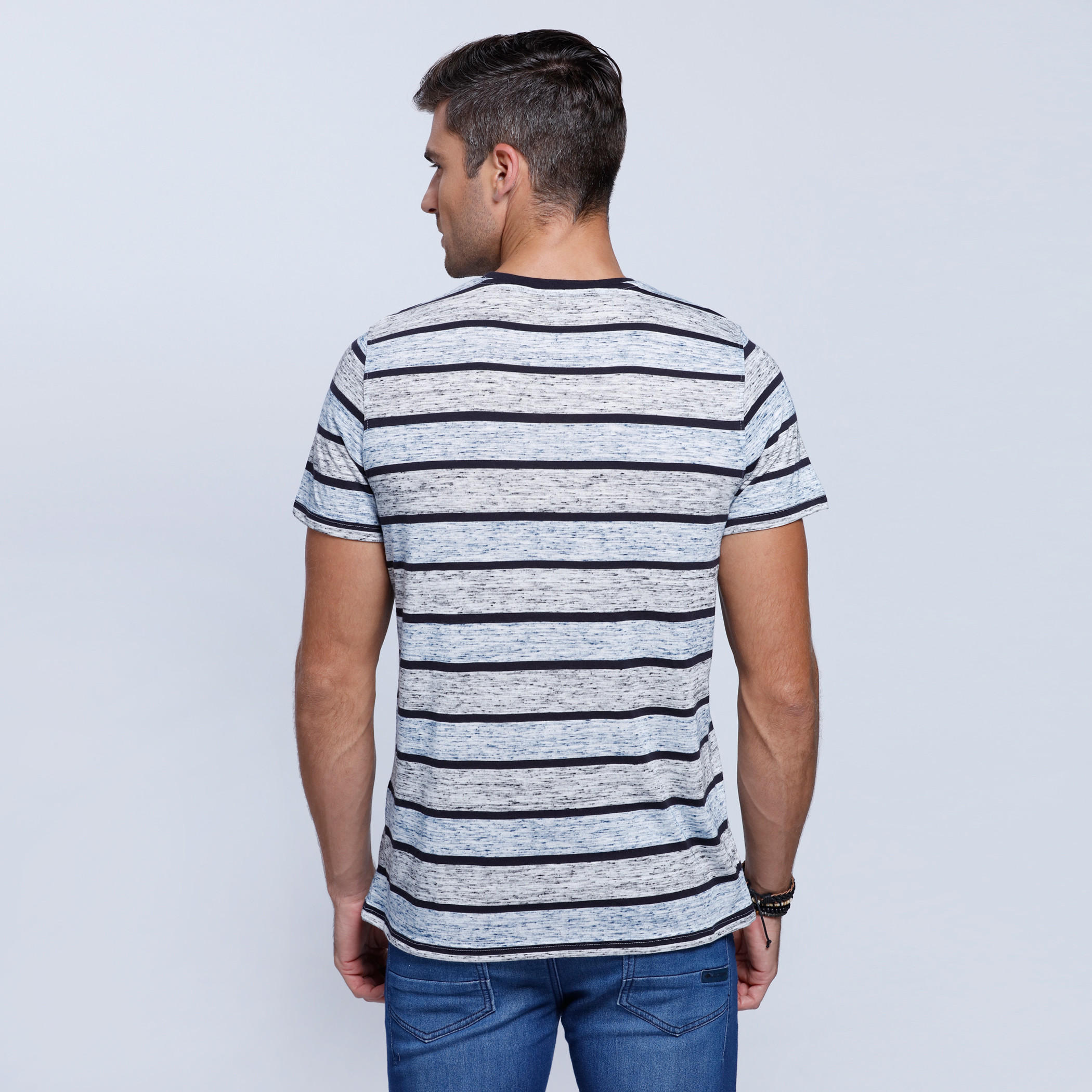 Striped T-Shirt with Crew Neck and Short Sleeves-men-clothing-tshirtsandpolos-tshirts-image-4