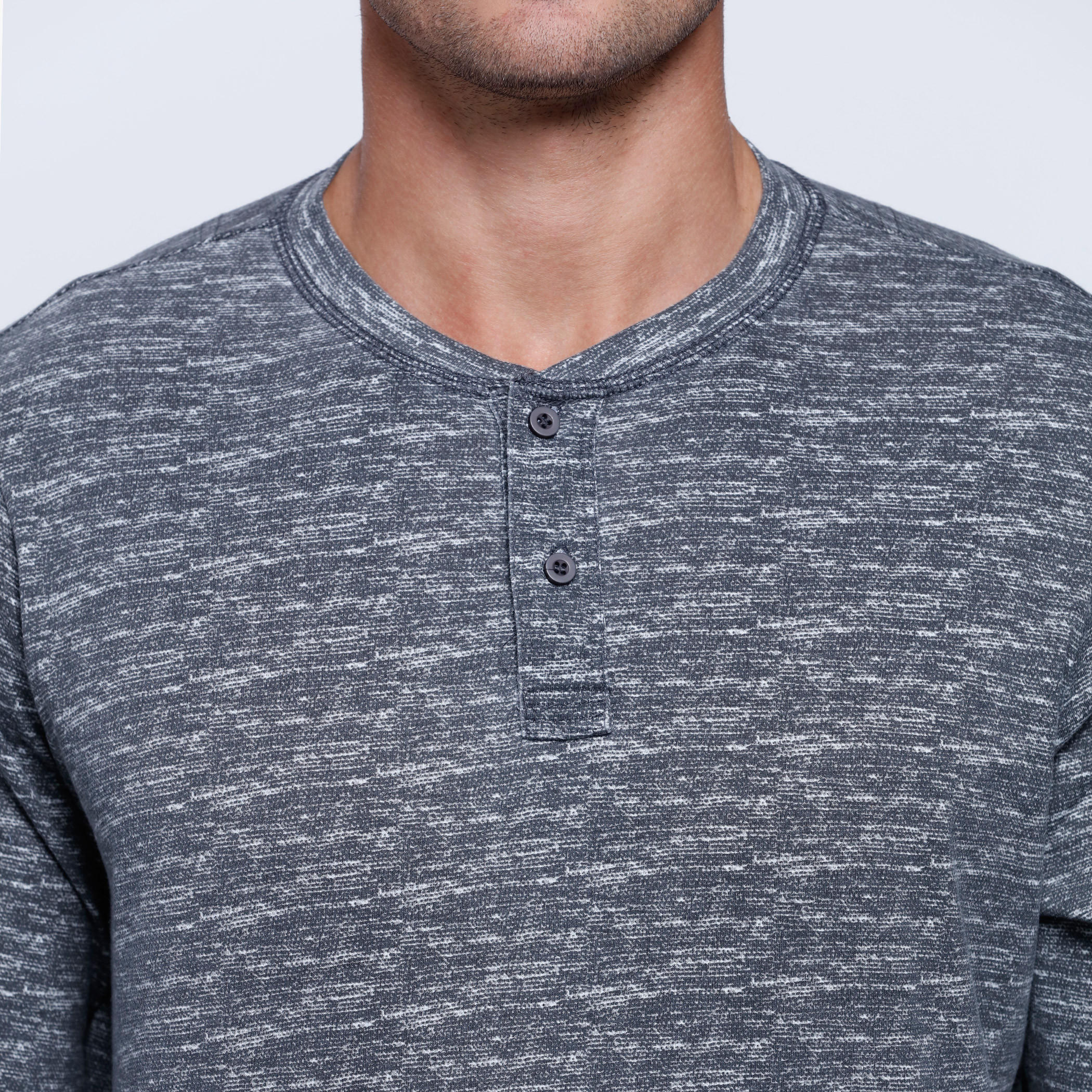 Melange Print T-Shirt with Henley Neck and Long Sleeves-men-clothing-tshirtsandpolos-tshirts-image-4