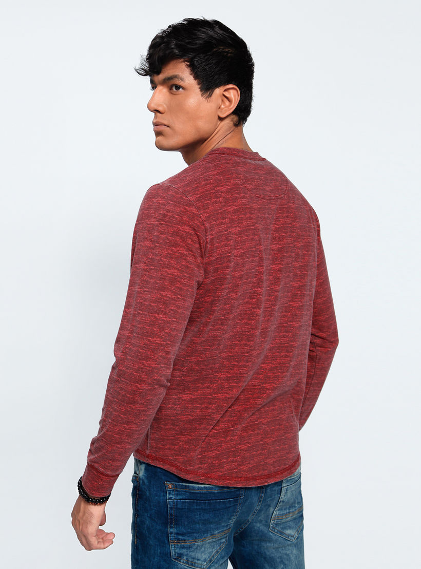 Printed T-Shirt with Henley Neck and Long Sleeves-men-clothing-tshirtsandpolos-tshirts-image-4