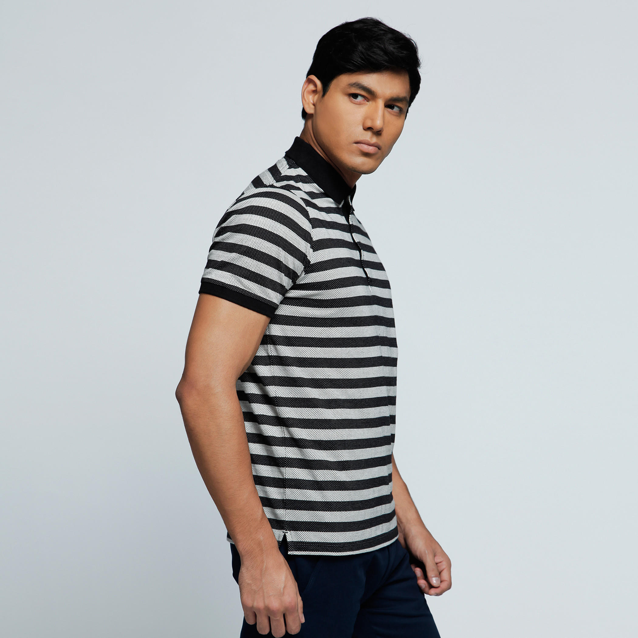Printed Polo Neck T-Shirt with Short Sleeves-men-clothing-tshirtsandpolos-polos-image-3