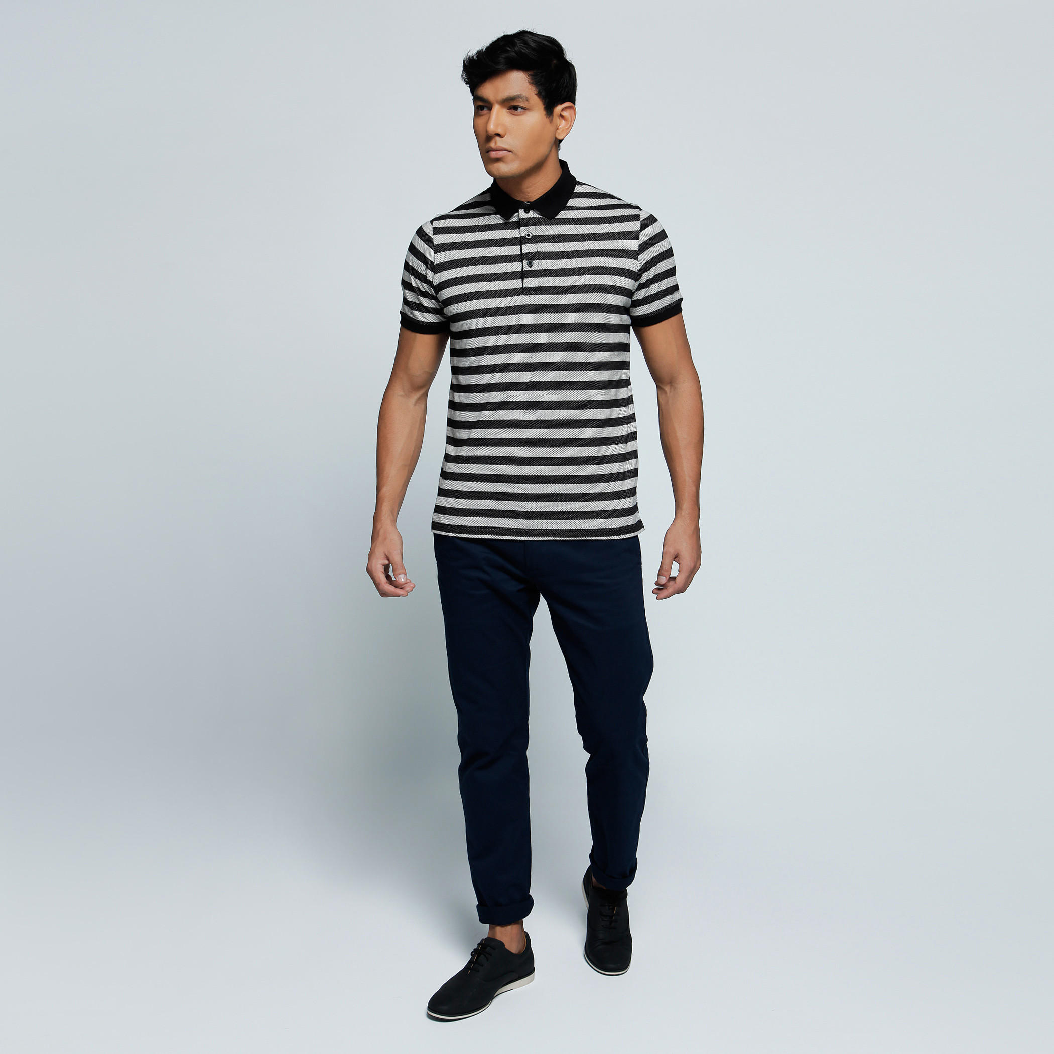 Printed Polo Neck T-Shirt with Short Sleeves-men-clothing-tshirtsandpolos-polos-image-5