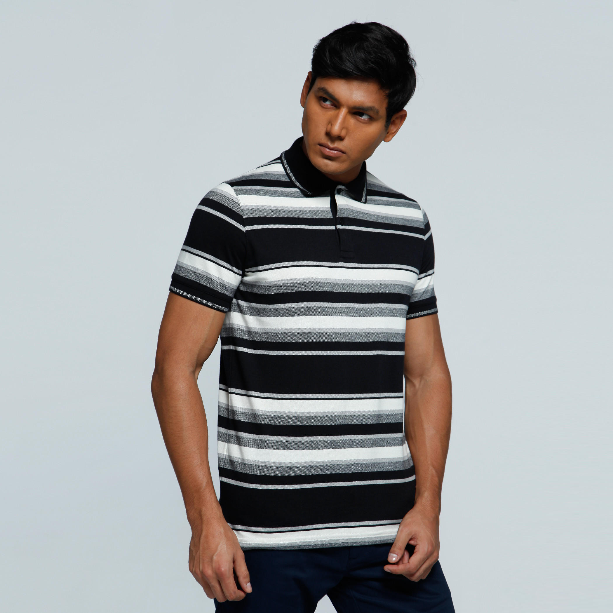 Striped T-Shirt with Short Sleeves-men-clothing-tshirtsandpolos-polos-image-1