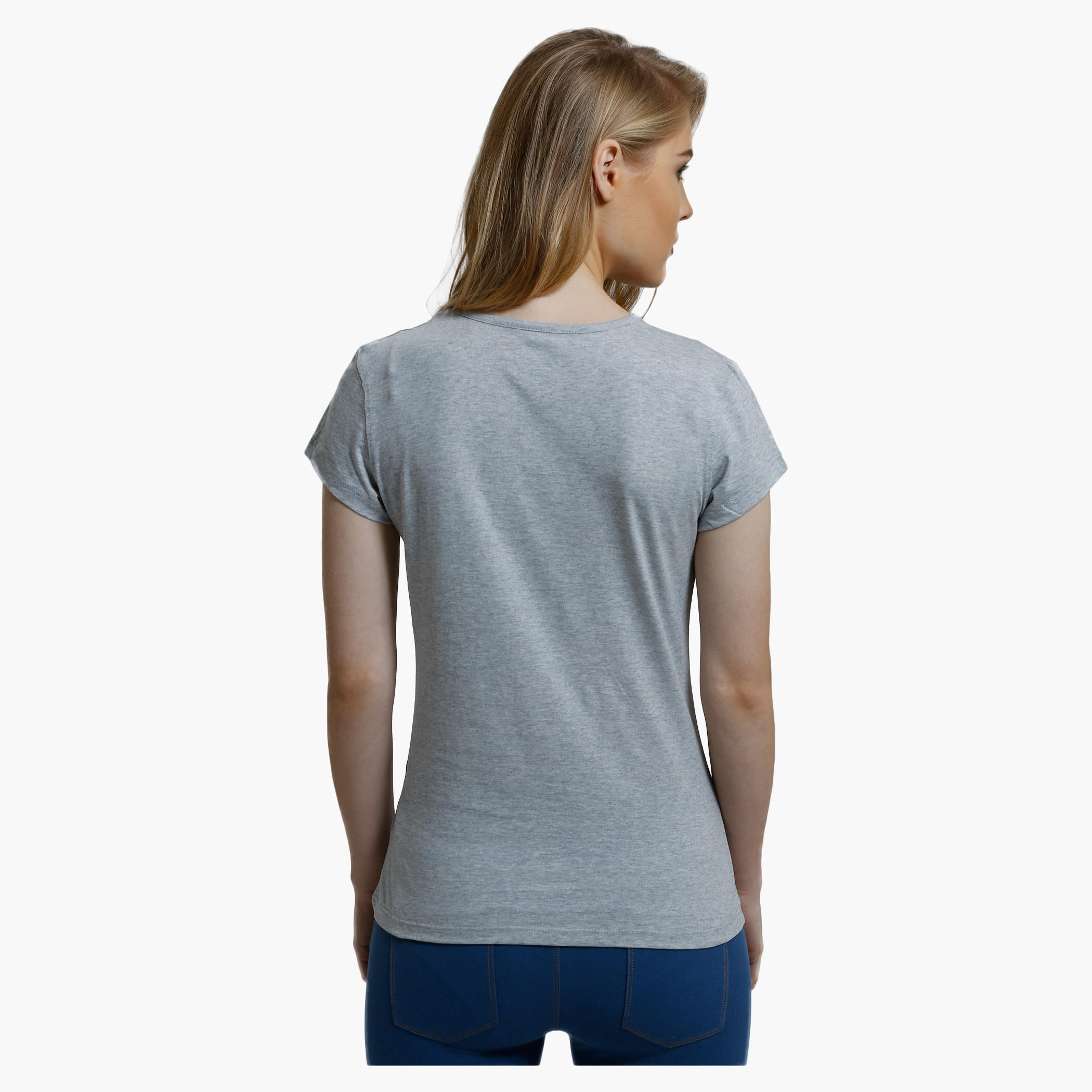 Printed Round Neck T-Shirt with Short Sleeves-women-clothing-tshirts-image-2
