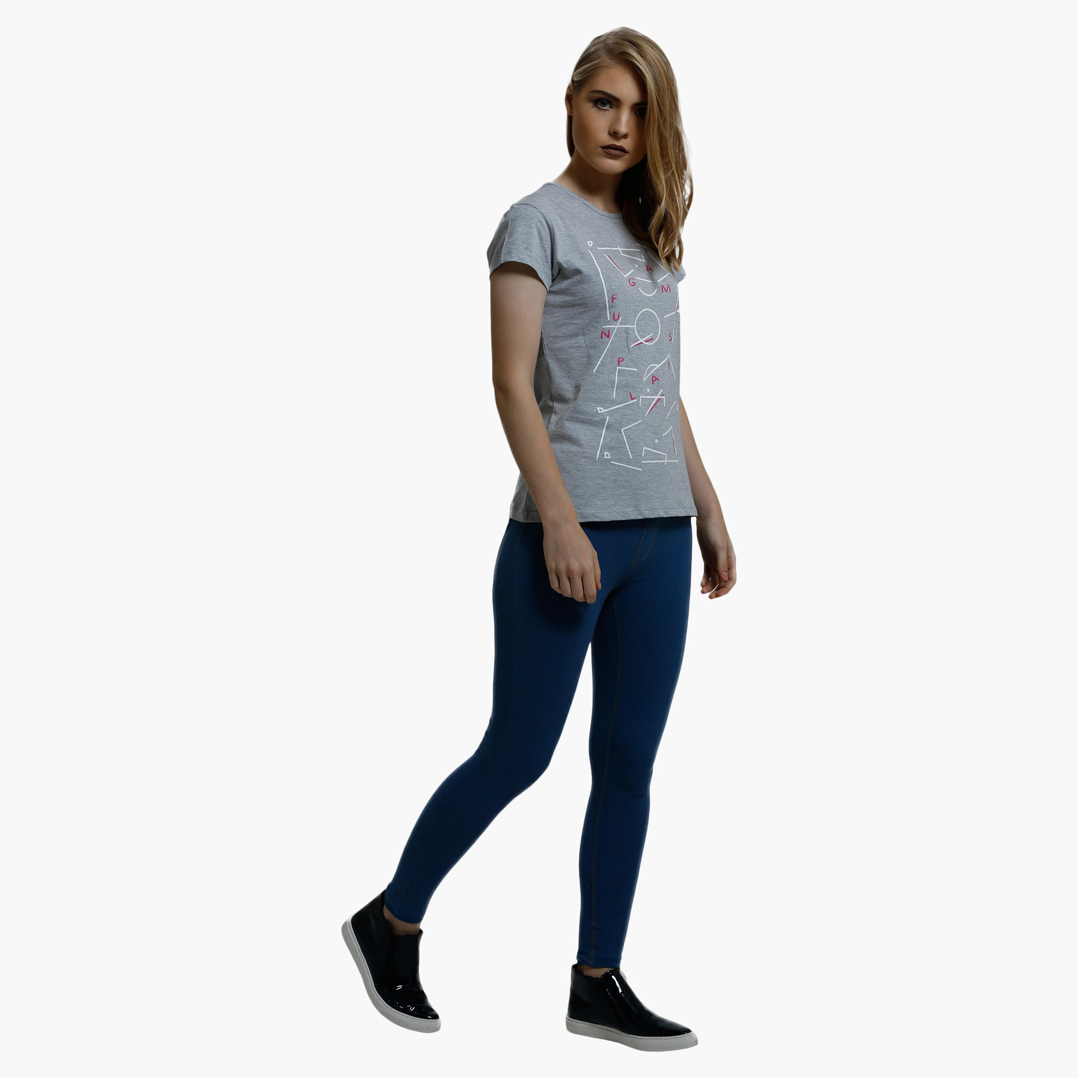 Printed Round Neck T-Shirt with Short Sleeves-women-clothing-tshirts-image-5