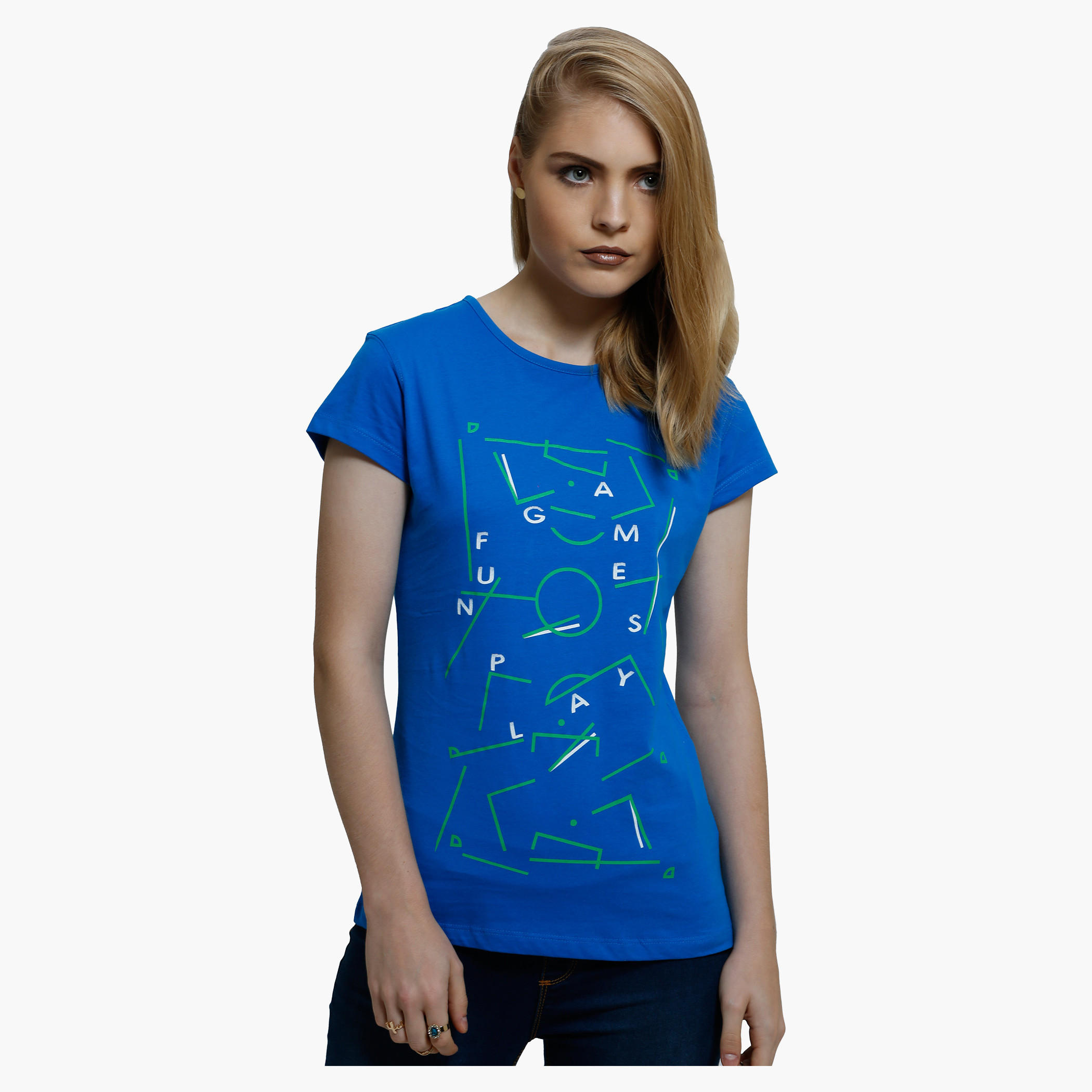 Printed Round Neck T-Shirt with Short Sleeves-women-clothing-tshirts-image-6