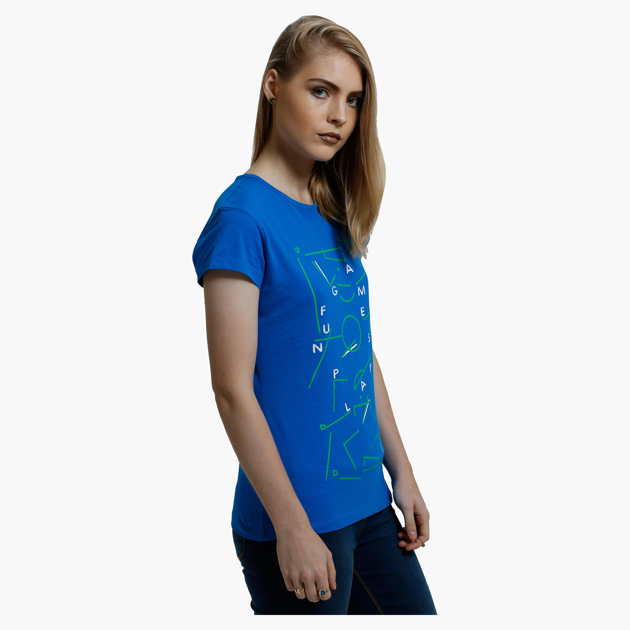 Printed Round Neck T-Shirt with Short Sleeves-women-clothing-tshirts-image-8