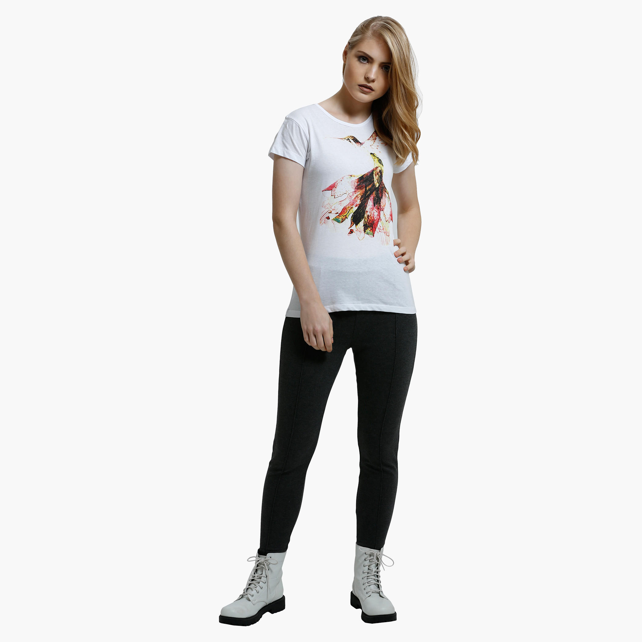 Printed T-Shirt with Crew Neck and Short Sleeves-women-clothing-tshirts-image-5