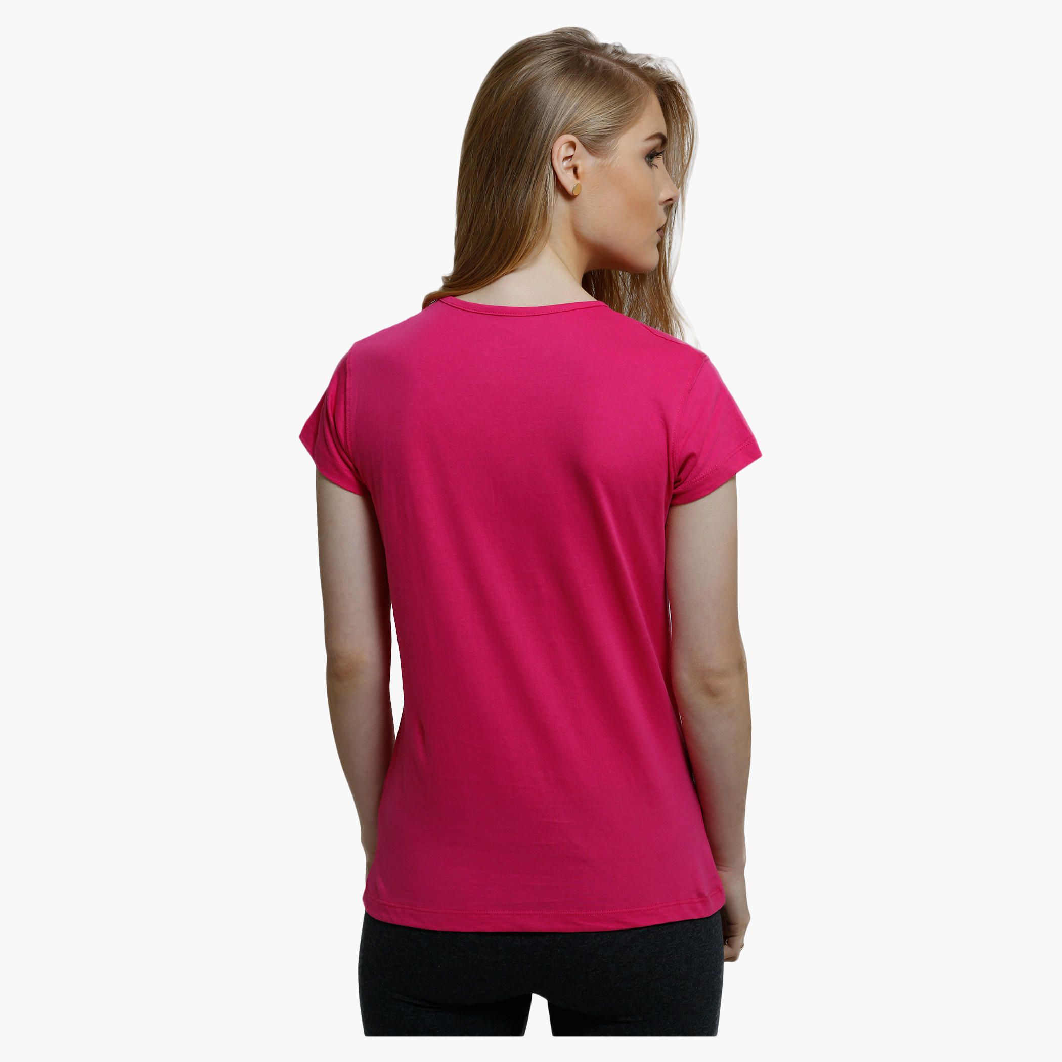 Printed Round Neck T-Shirt with Short Sleeves-women-clothing-tshirts-image-2