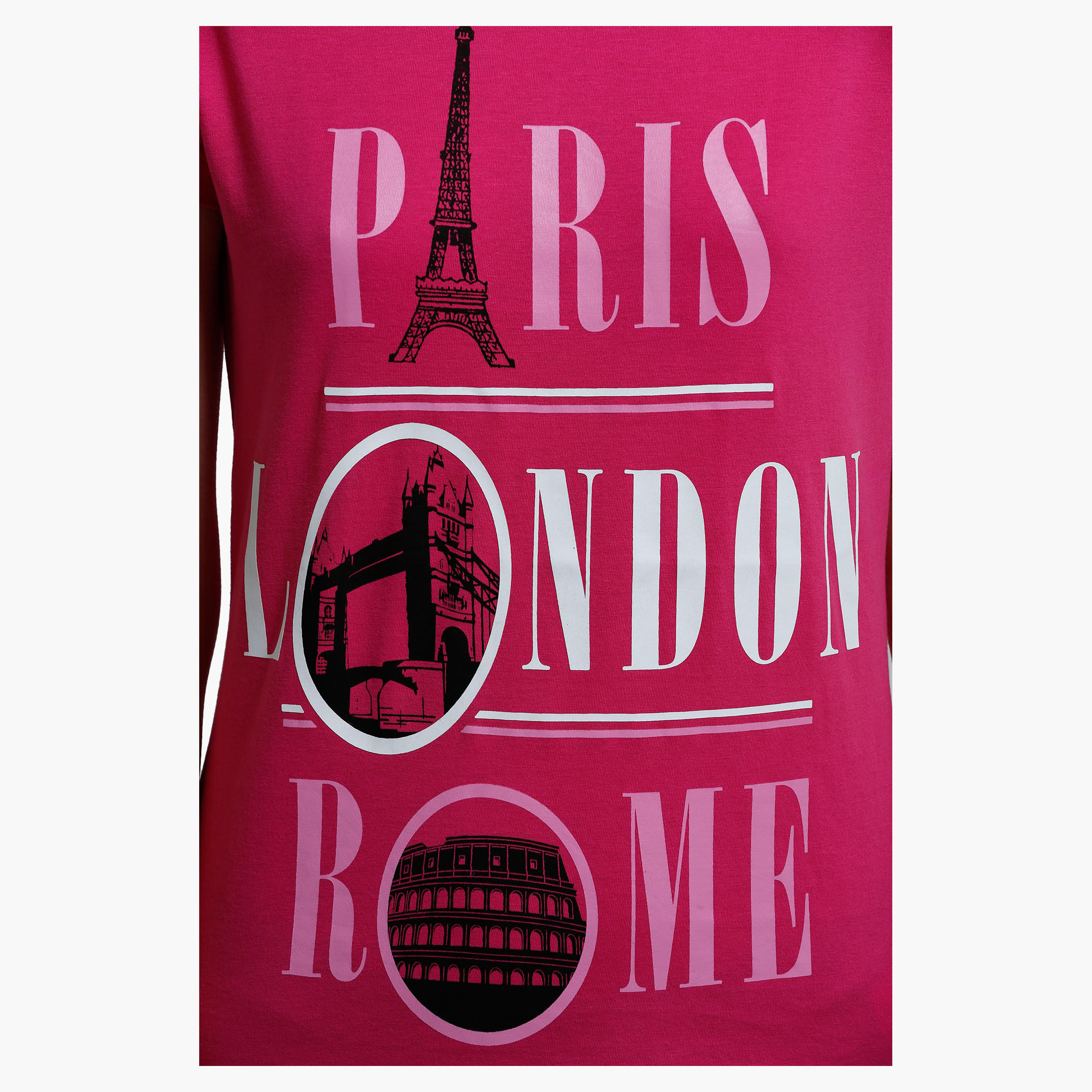 Printed Round Neck T-Shirt with Short Sleeves-women-clothing-tshirts-image-4