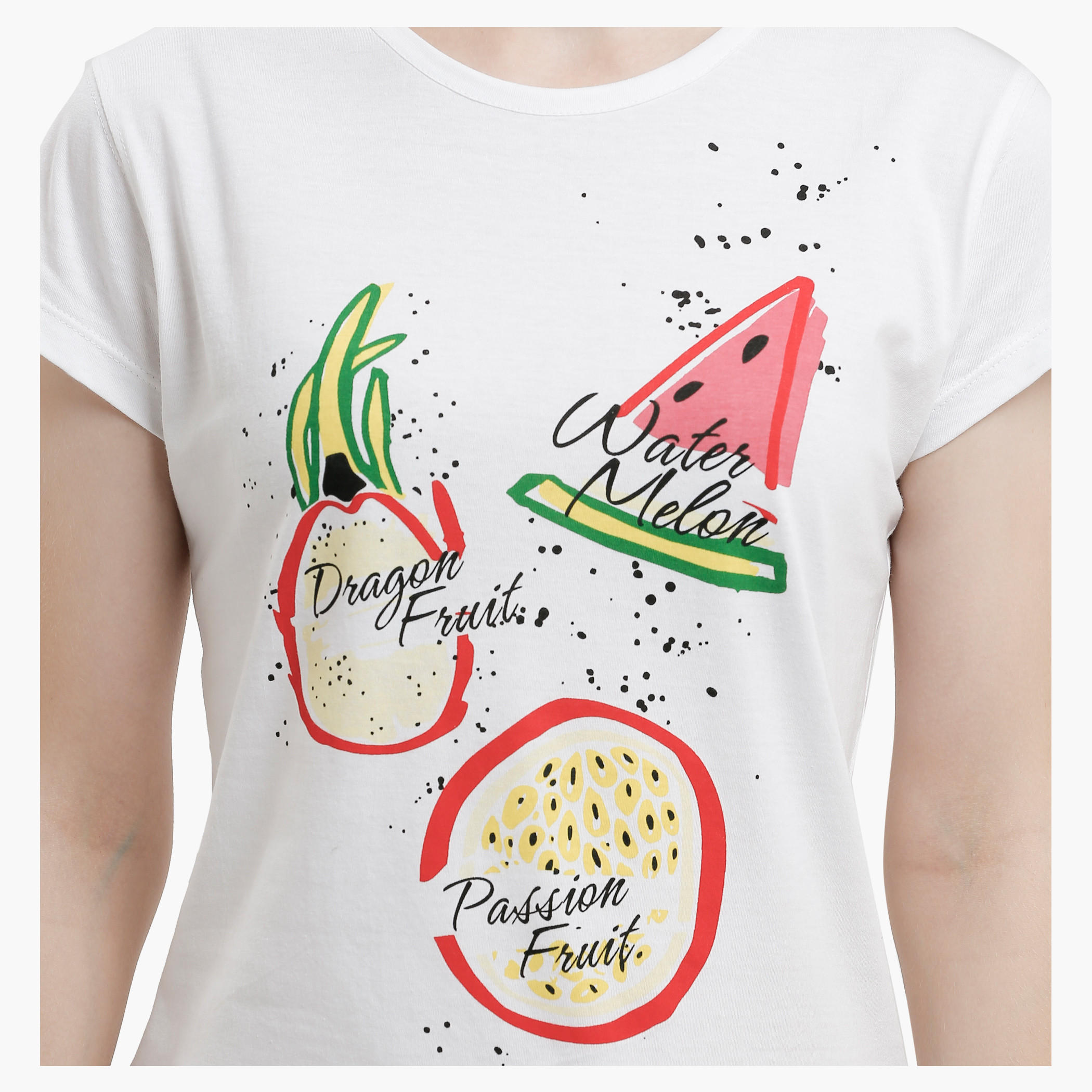 Graphic Print T-Shirt with Round Neck and Short Sleeves-women-clothing-tshirts-image-4