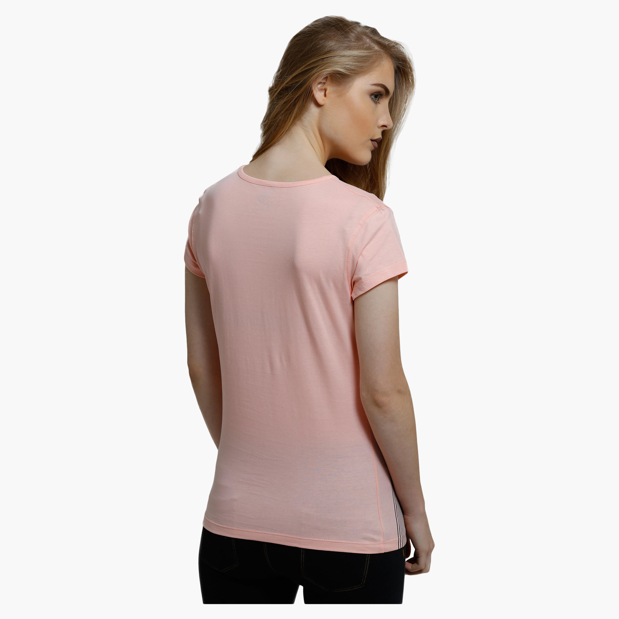 Printed Round Neck T-Shirt with Short Sleeves-women-clothing-tshirts-image-2