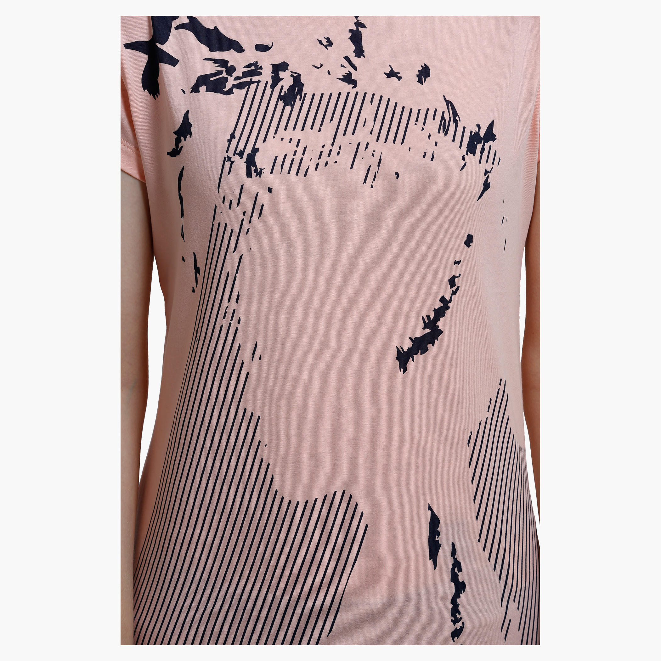 Printed Round Neck T-Shirt with Short Sleeves-women-clothing-tshirts-image-4