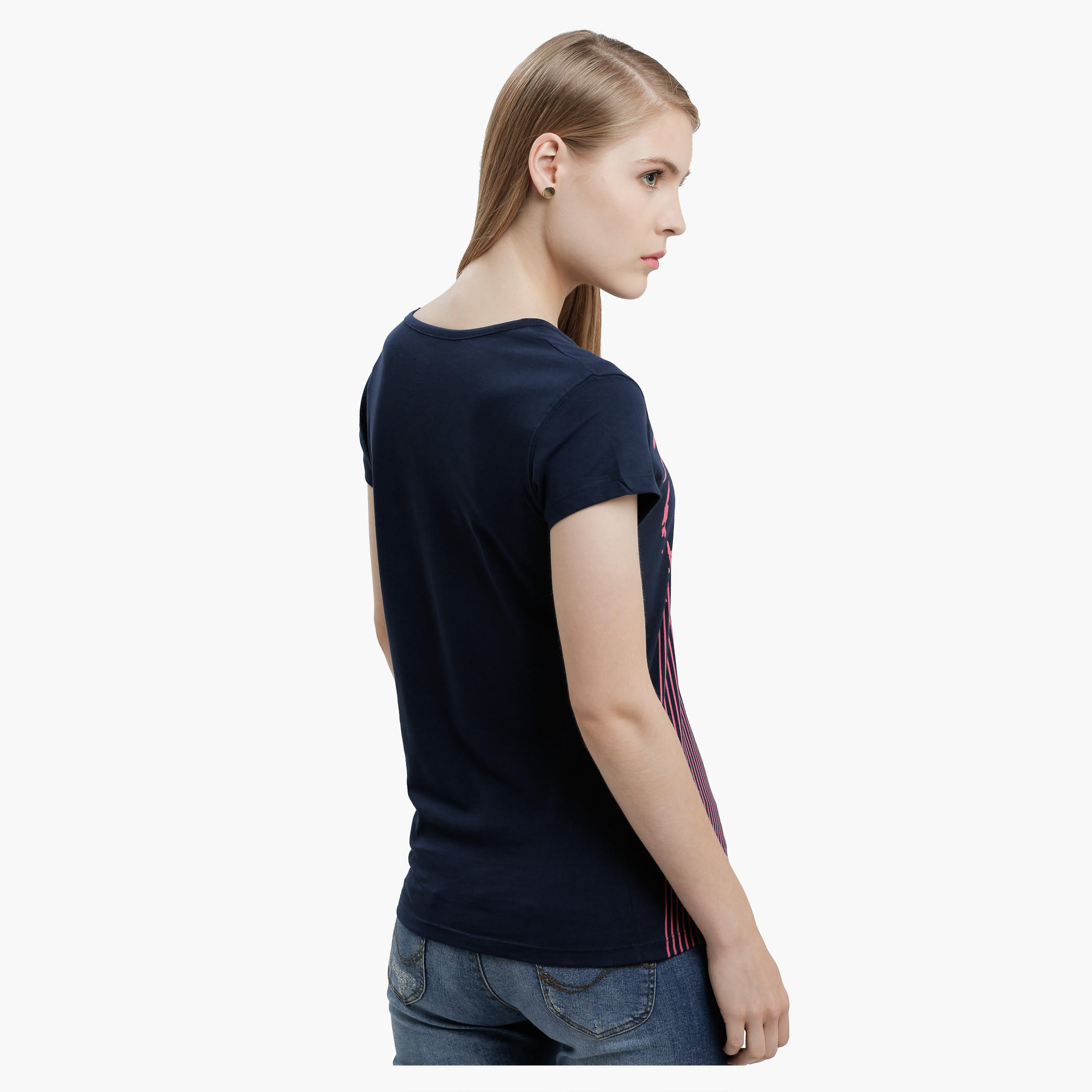 Graphic Print T-Shirt with Round Neck and Short Sleeves-women-clothing-tshirts-image-2