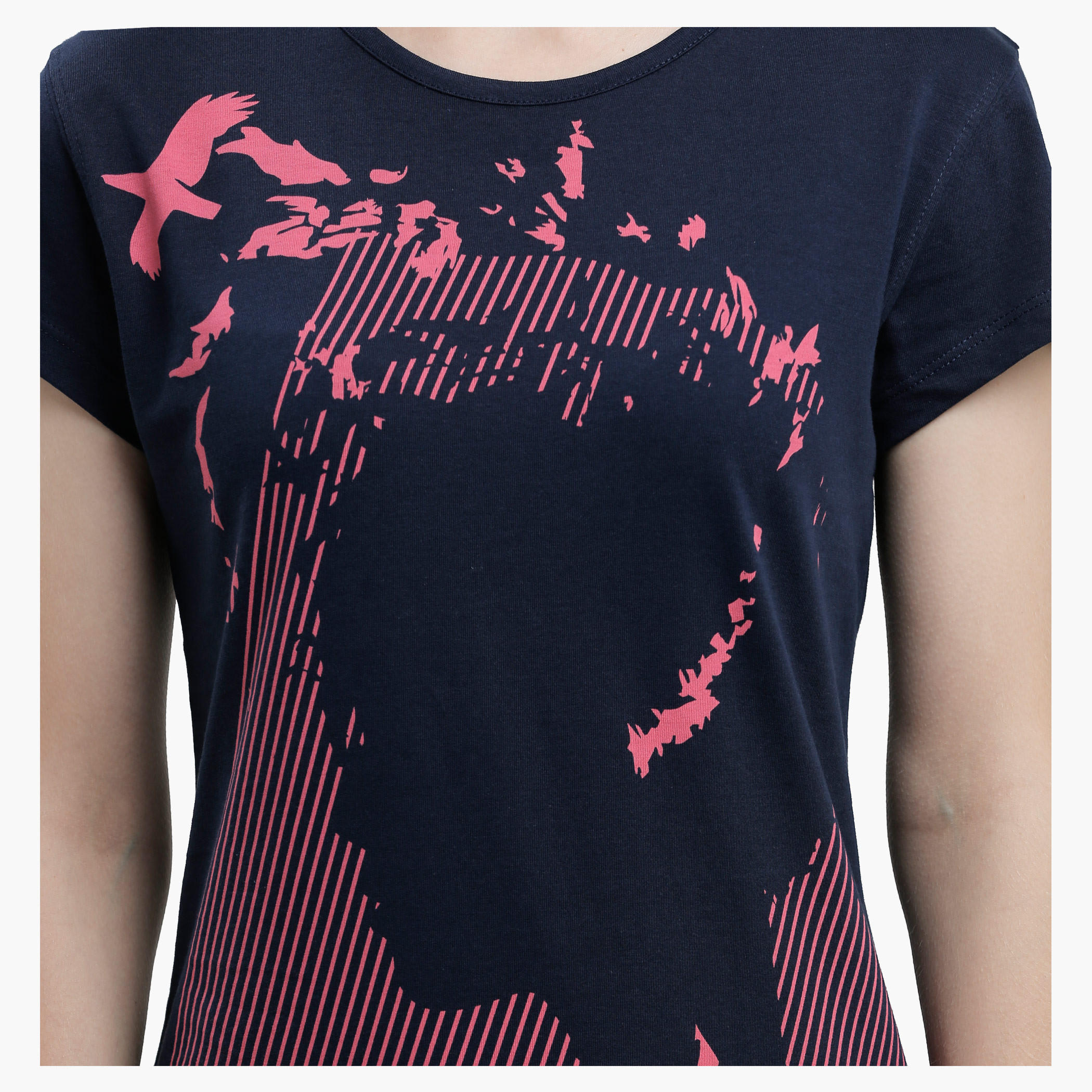 Graphic Print T-Shirt with Round Neck and Short Sleeves-women-clothing-tshirts-image-4