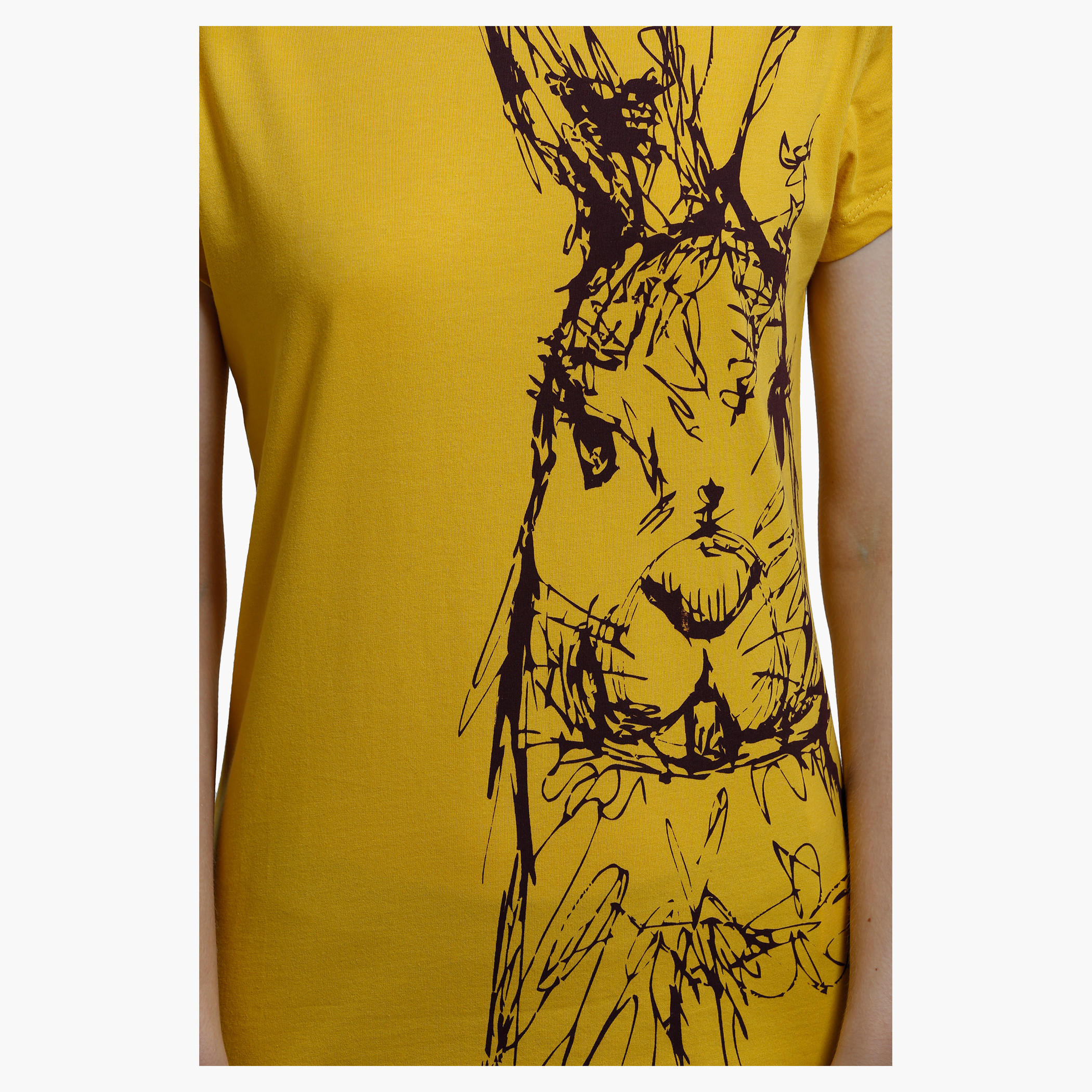 Printed Round Neck T-Shirt with Short Sleeves-women-clothing-tshirts-image-4