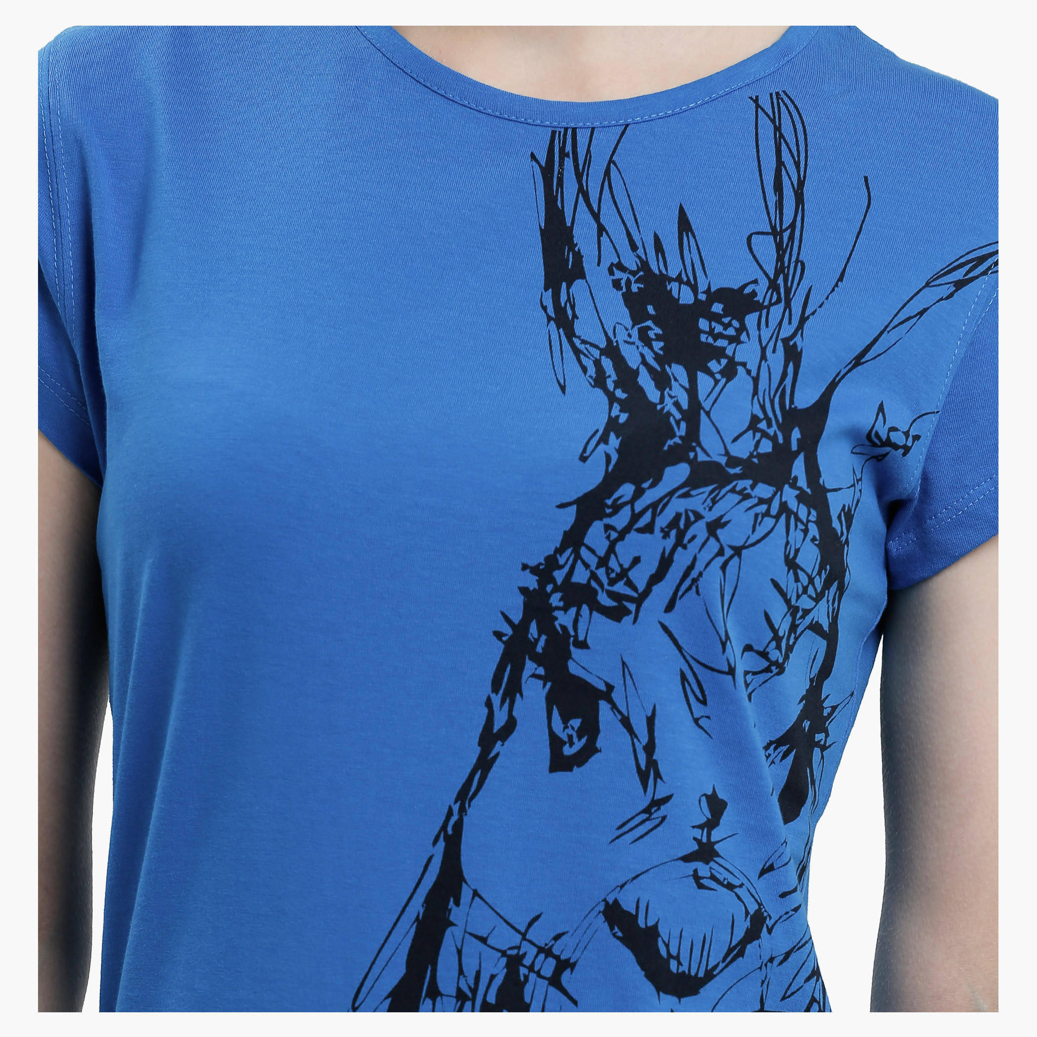 Graphic Print T-Shirt with Round Neck and Short Sleeves-women-clothing-tshirts-image-4