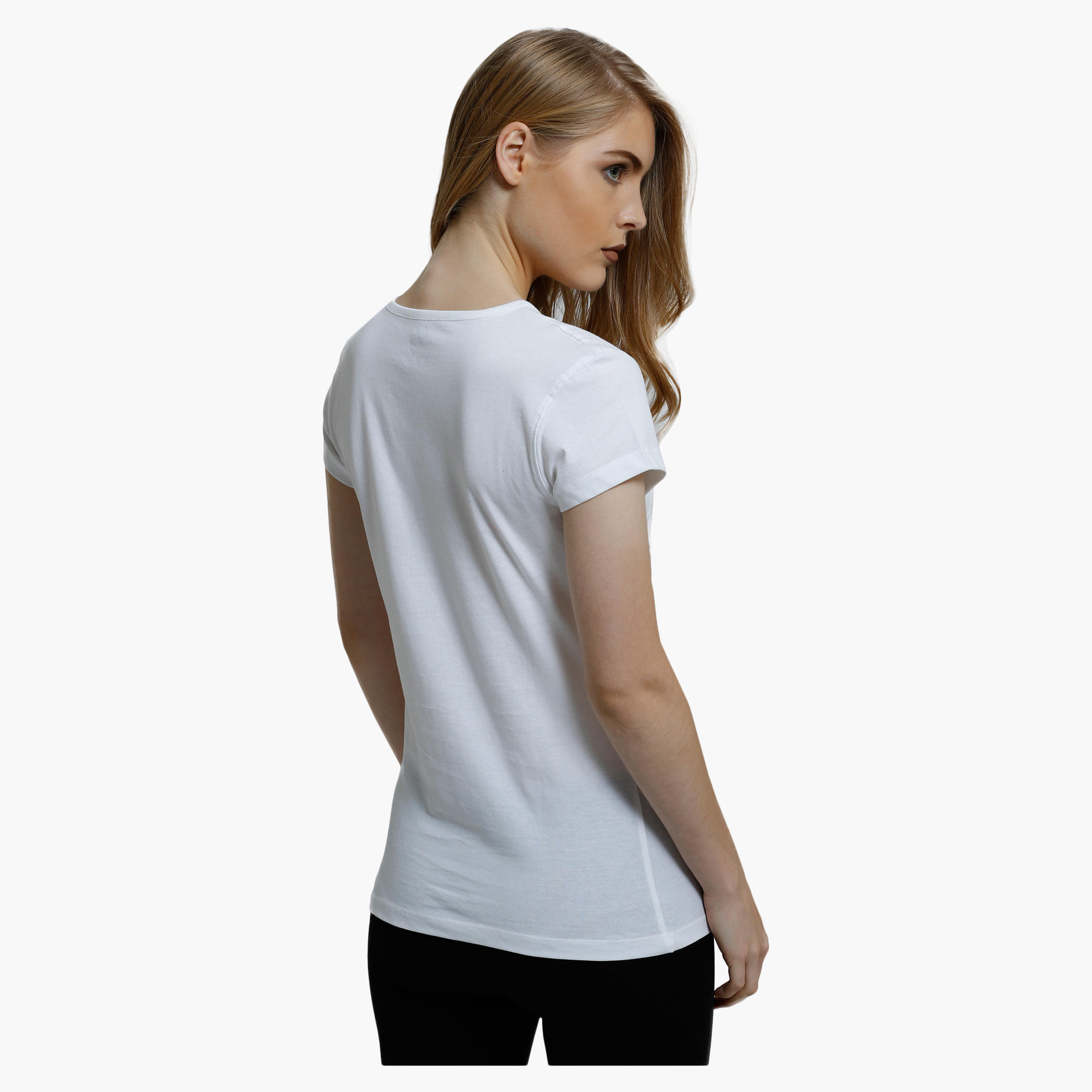 Printed Round Neck T-Shirt with Short Sleeves in Regular Fit-women-clothing-tshirts-image-2