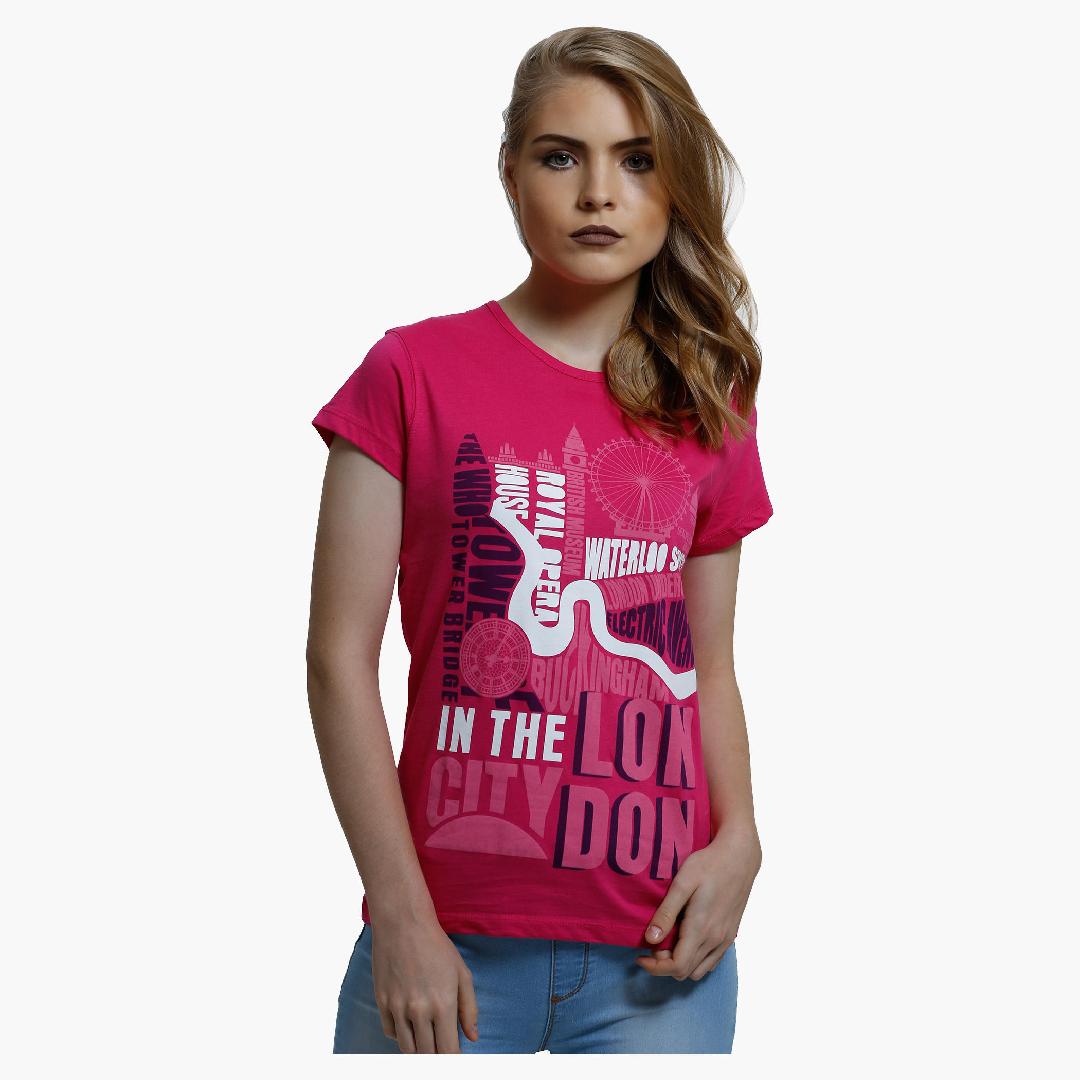 Printed T-Shirt with Crew Neck and Short Sleeves-women-clothing-tshirts-image-1