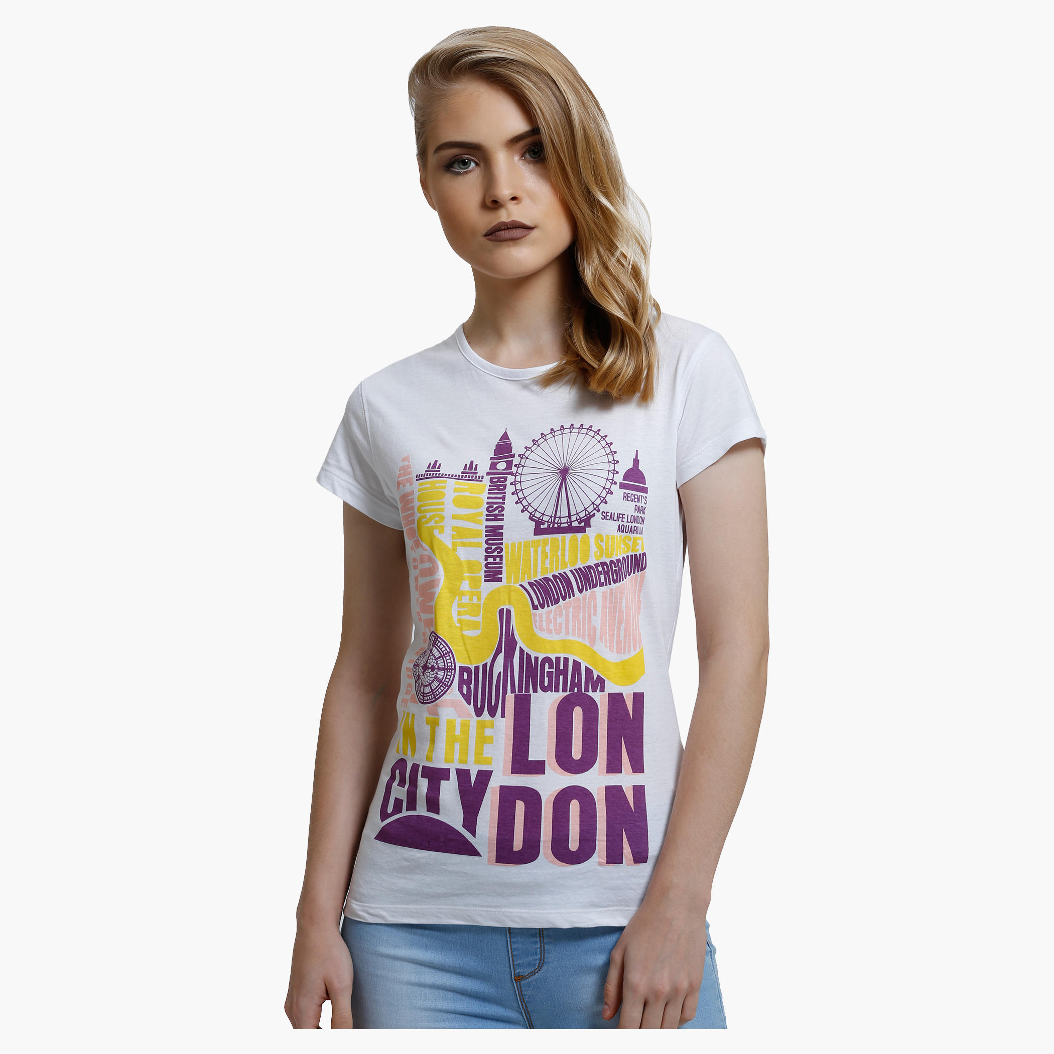 Printed T-Shirt with Crew Neck and Short Sleeves-women-clothing-tshirts-image-6