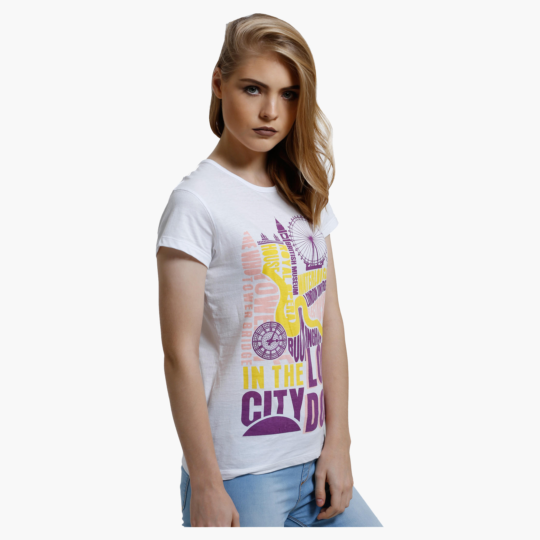 Printed T-Shirt with Crew Neck and Short Sleeves-women-clothing-tshirts-image-8