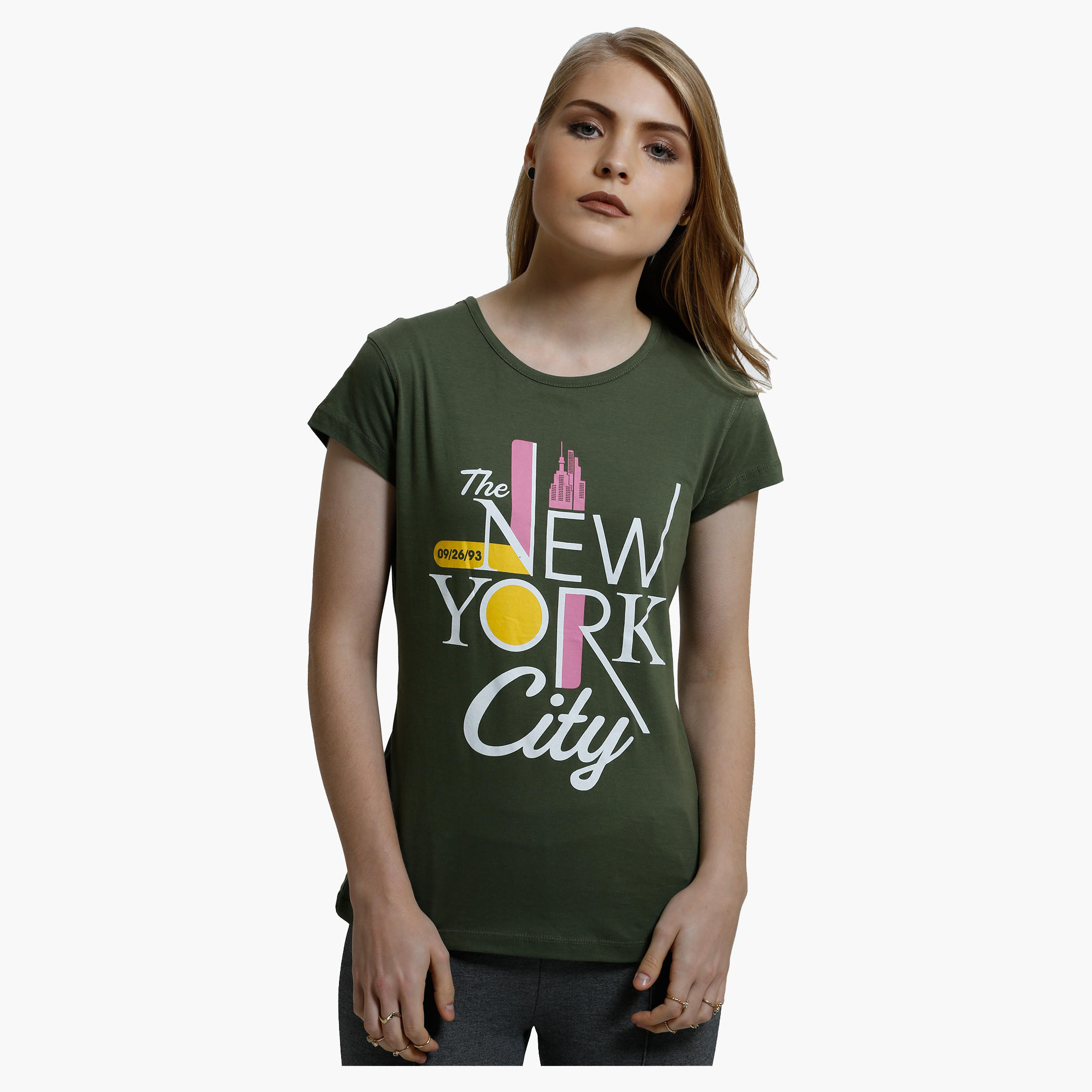 Printed T-Shirt with Crew Neck and Short Sleeves-women-clothing-tshirts-image-1