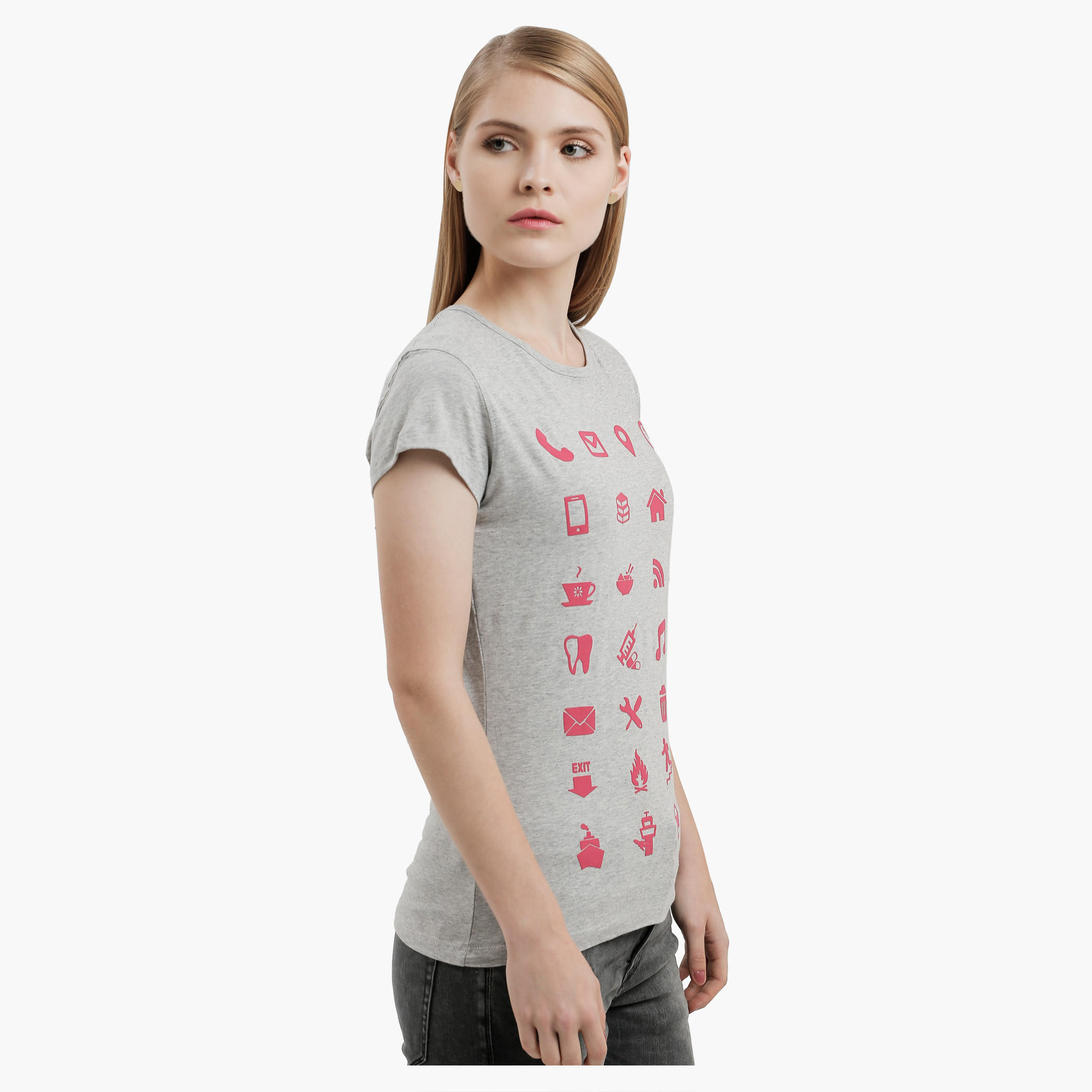 Graphic Print T-Shirt with Round Neck and Short Sleeves-women-clothing-tshirts-image-3