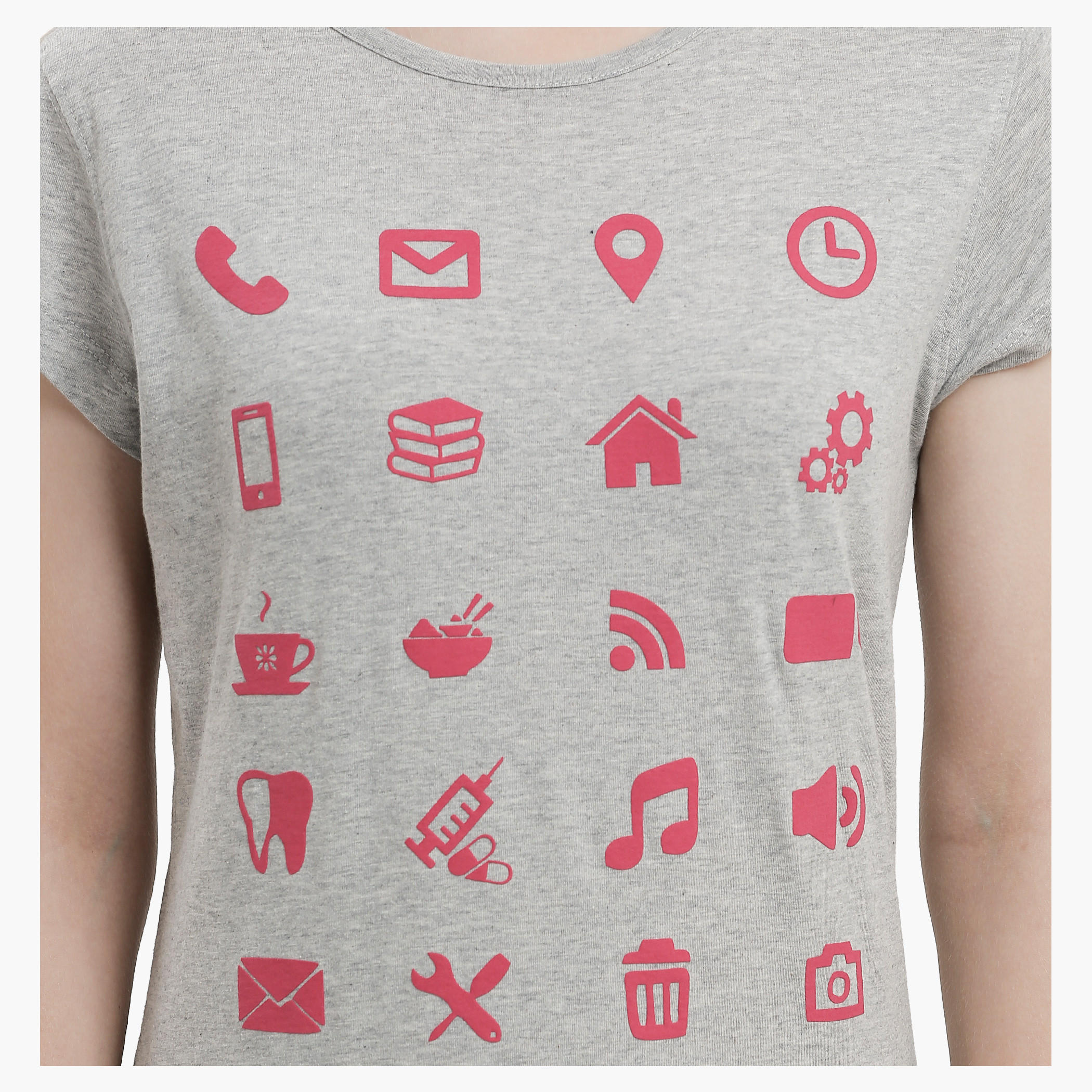 Graphic Print T-Shirt with Round Neck and Short Sleeves-women-clothing-tshirts-image-4