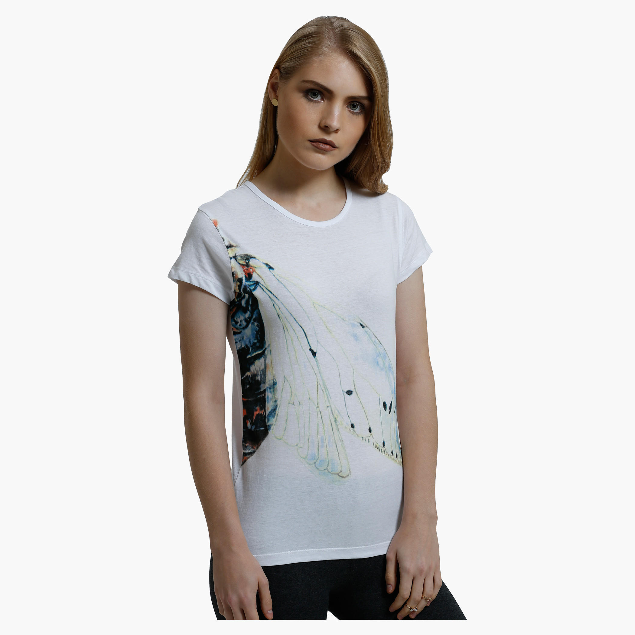 Printed T-Shirt with Crew Neck and Short Sleeves-women-clothing-tshirts-image-1