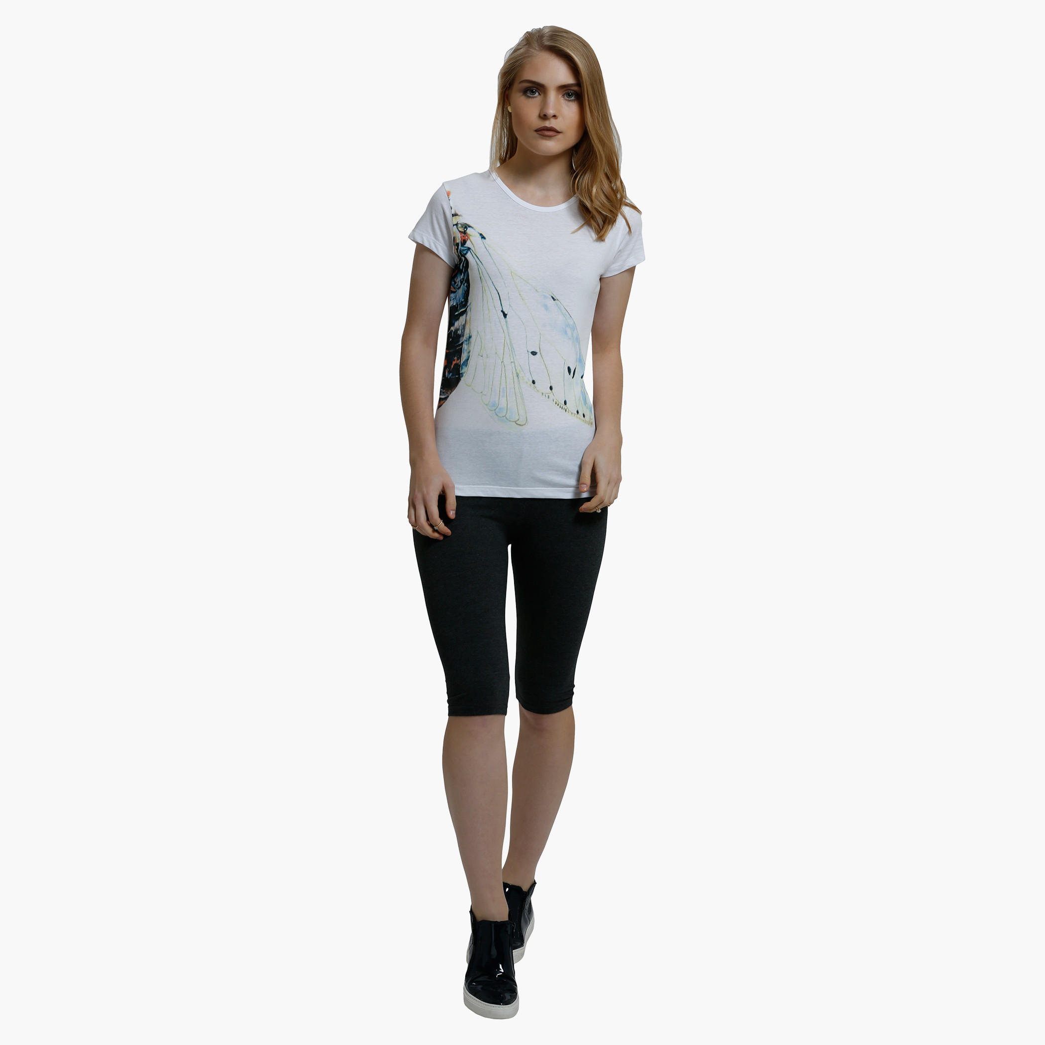 Printed T-Shirt with Crew Neck and Short Sleeves-women-clothing-tshirts-image-5