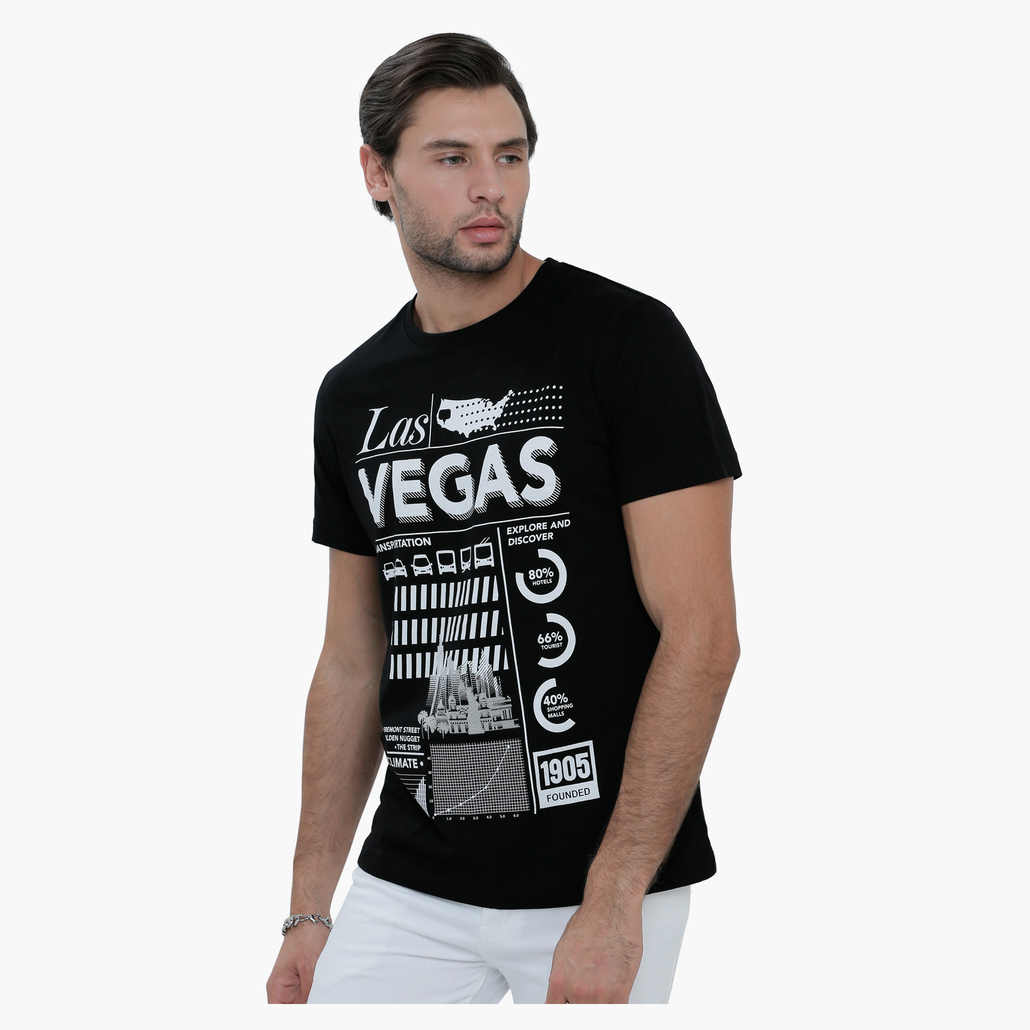 Graphic Print T-Shirt with Round Neck and Short Sleeves-men-clothing-tshirtsandpolos-tshirts-image-1