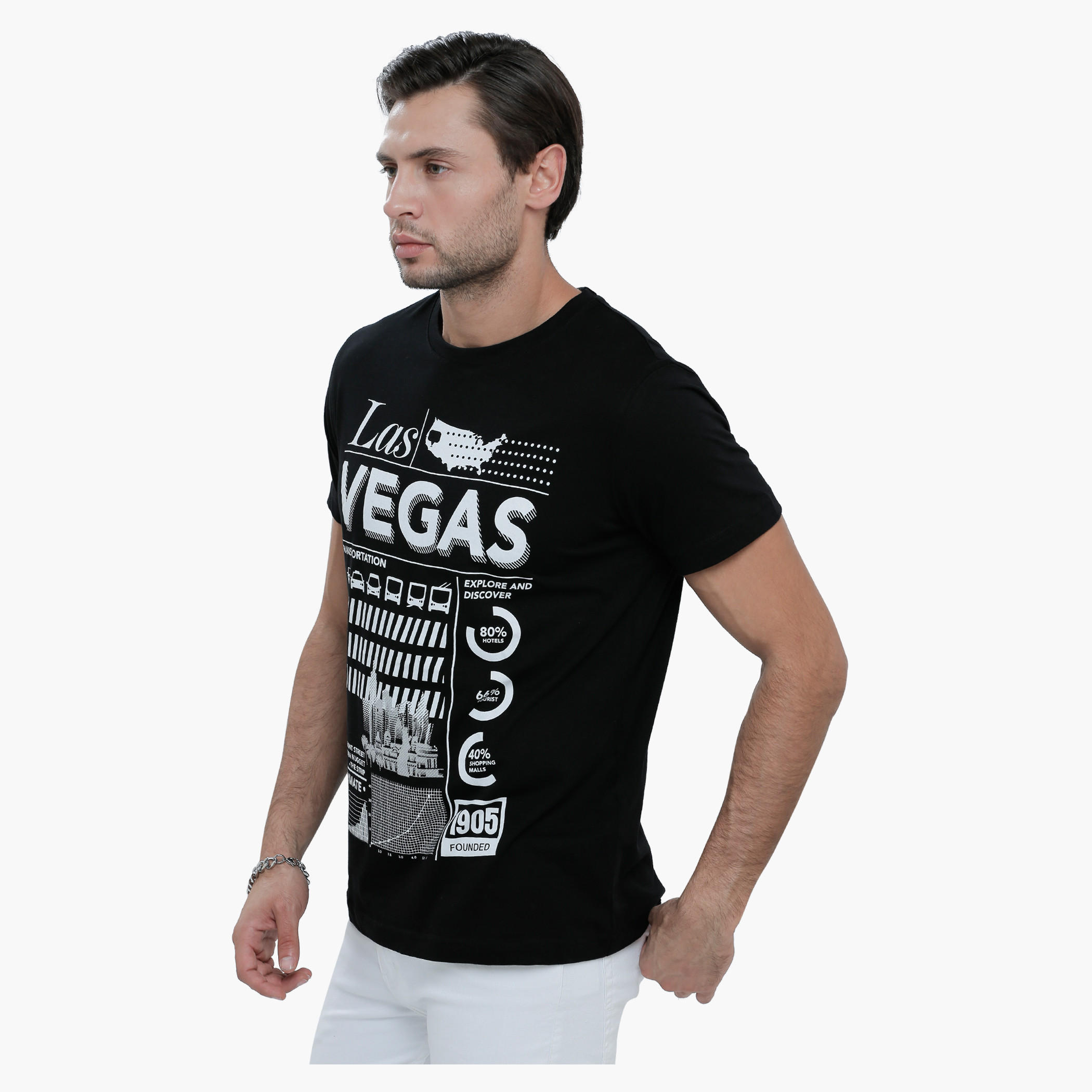 Graphic Print T-Shirt with Round Neck and Short Sleeves-men-clothing-tshirtsandpolos-tshirts-image-3