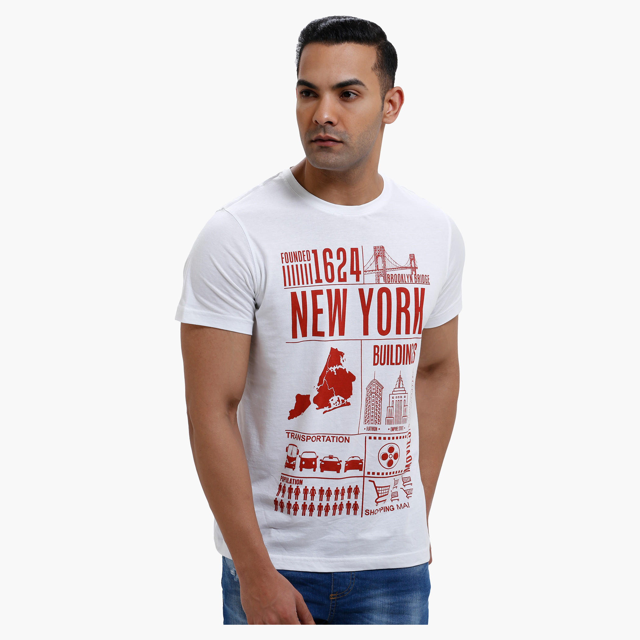 Round Neck T-Shirt with Short Sleeves in Slim Fit-men-clothing-tshirtsandpolos-tshirts-image-1