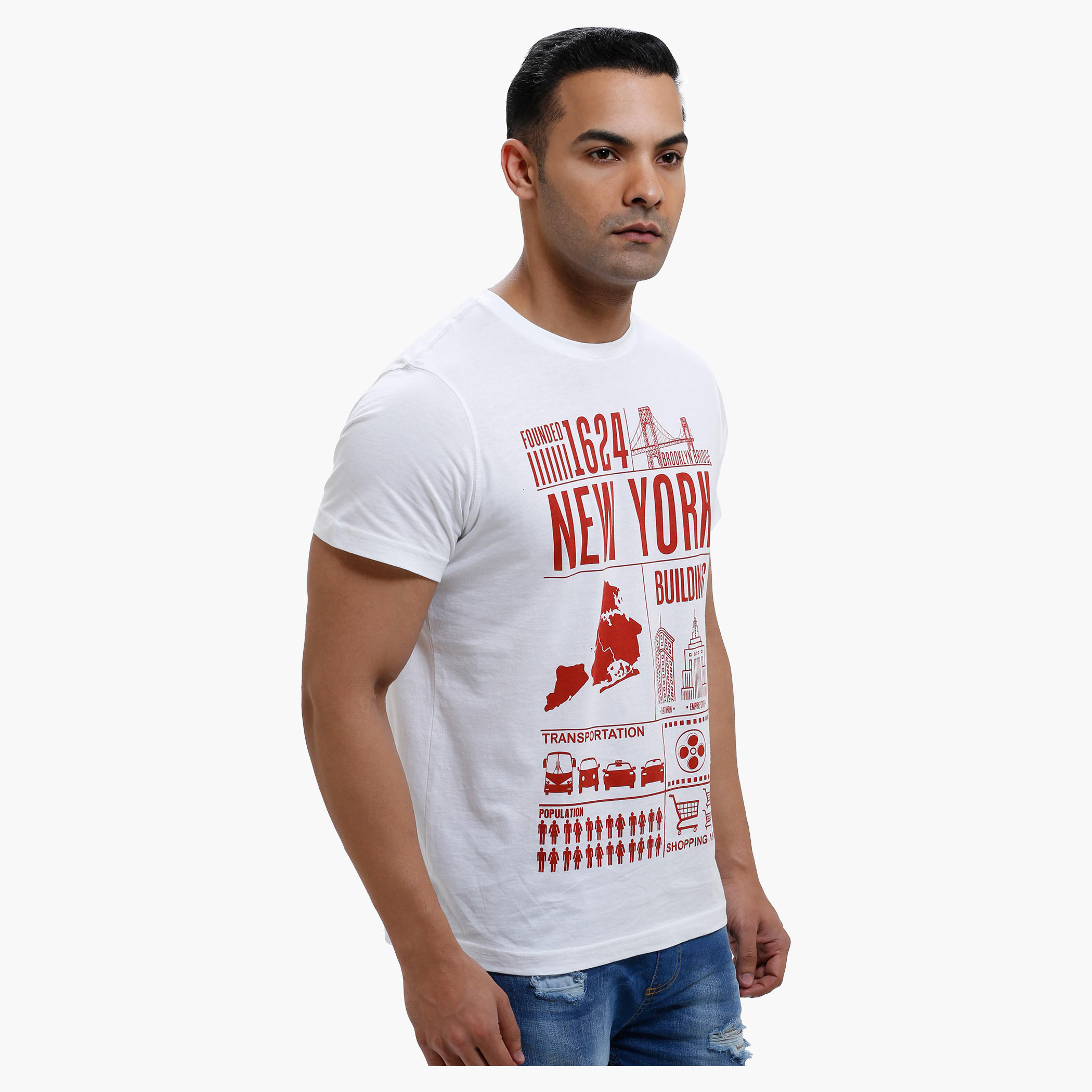 Round Neck T-Shirt with Short Sleeves in Slim Fit-men-clothing-tshirtsandpolos-tshirts-image-3