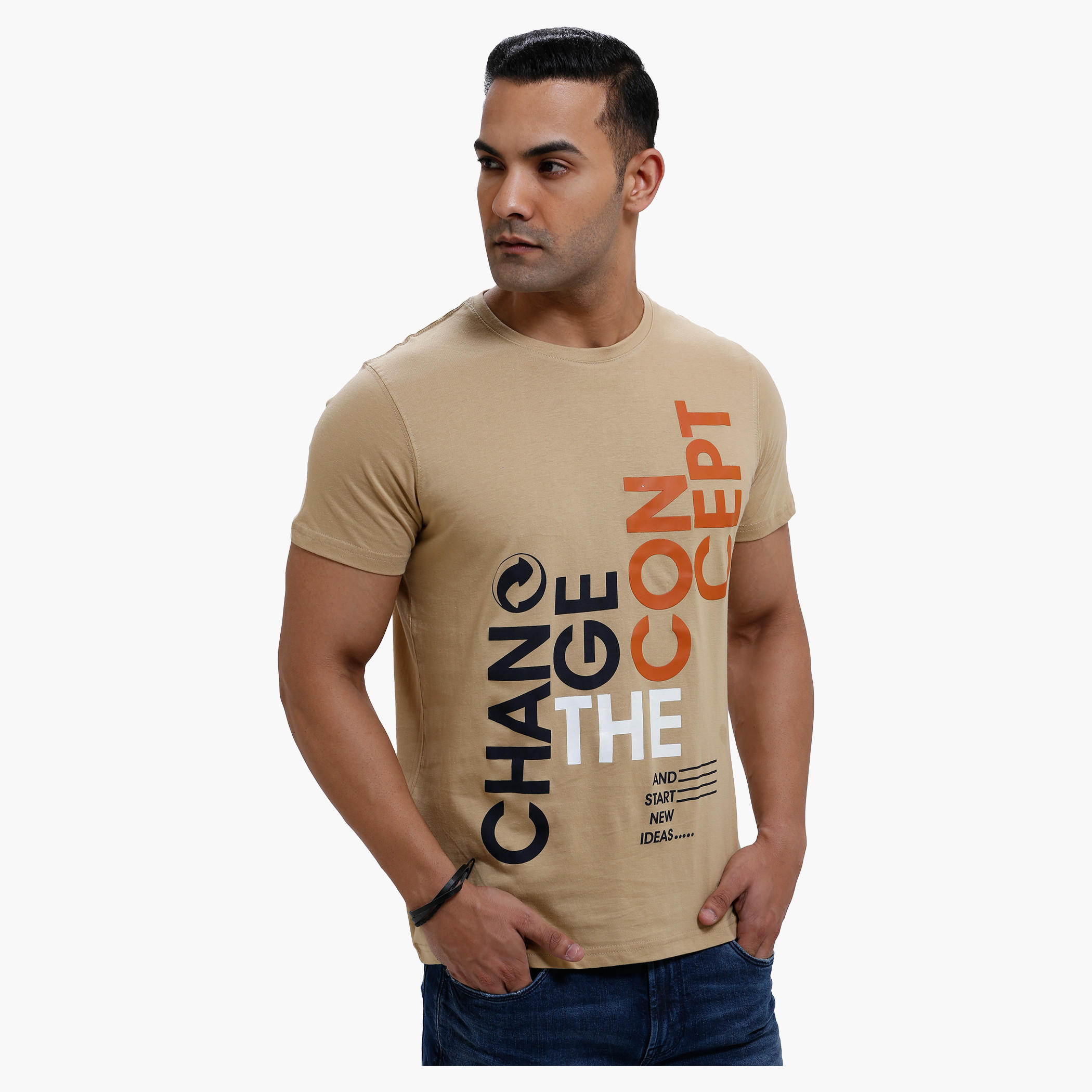 Round Neck T-Shirt with Short Sleeves in Slim Fit-men-clothing-tshirtsandpolos-tshirts-image-1