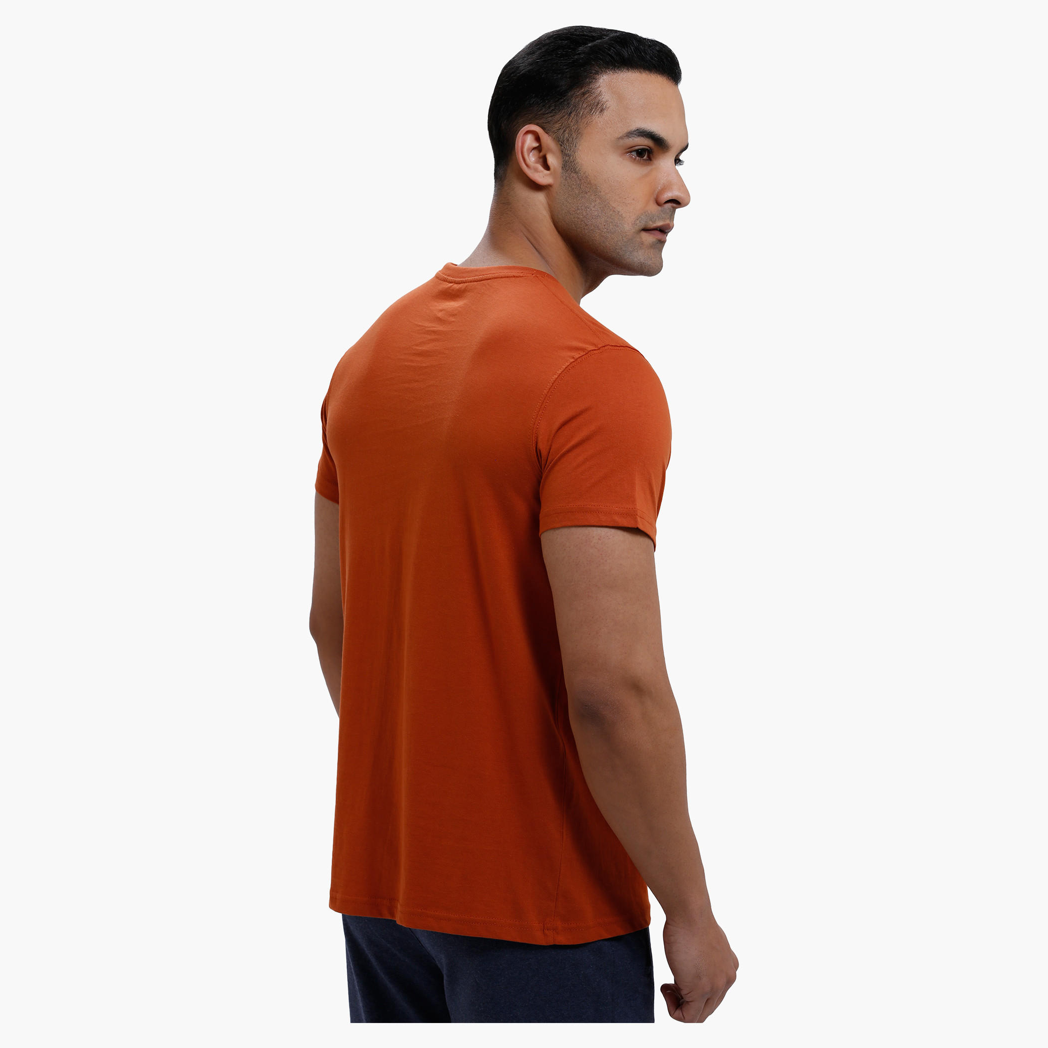 Printed Round Neck T-Shirt with Short Sleeves in Slim Fit-men-clothing-tshirtsandpolos-tshirts-image-2