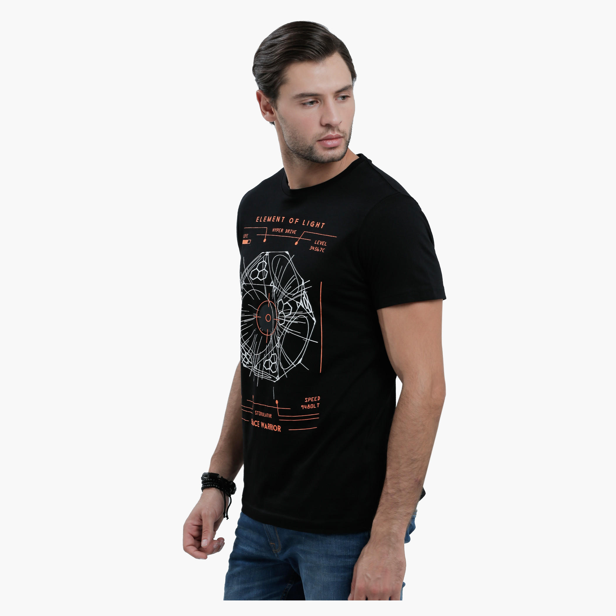 Graphic Print T-Shirt with Round Neck and Short Sleeves-men-clothing-tshirtsandpolos-tshirts-image-3