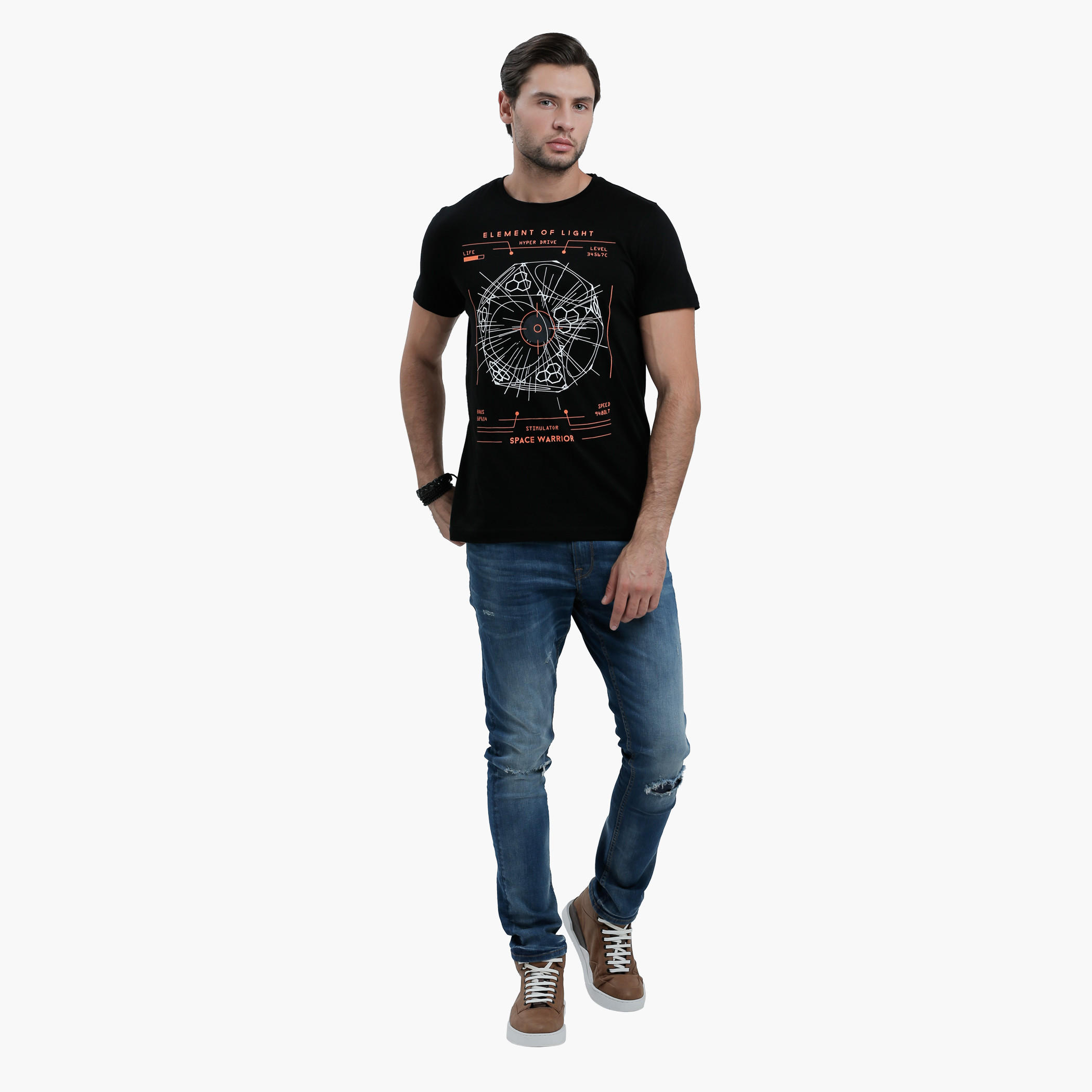 Graphic Print T-Shirt with Round Neck and Short Sleeves-men-clothing-tshirtsandpolos-tshirts-image-5