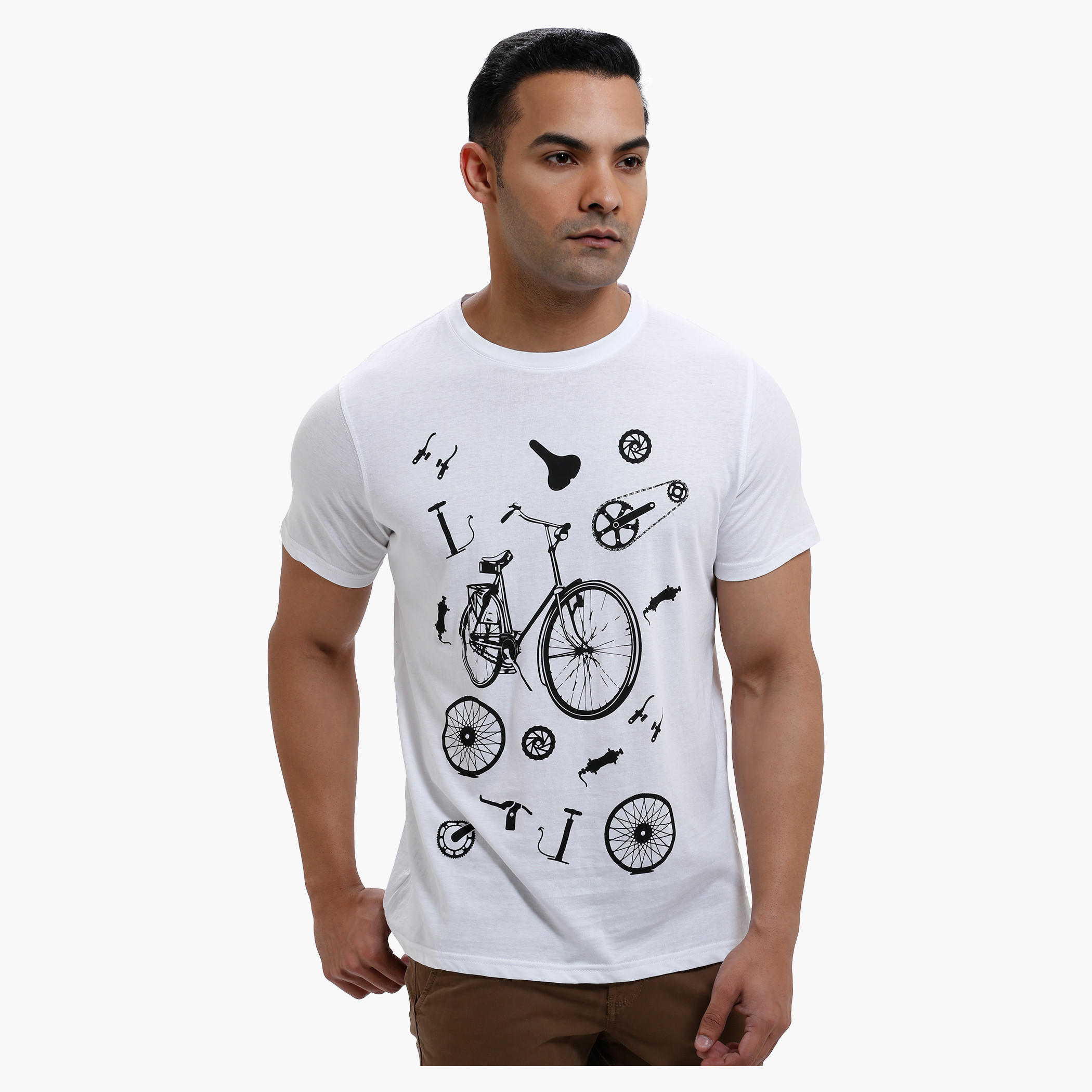 Printed Round Neck T-Shirt with Short Sleeves in Slim Fit-men-clothing-tshirtsandpolos-tshirts-image-1