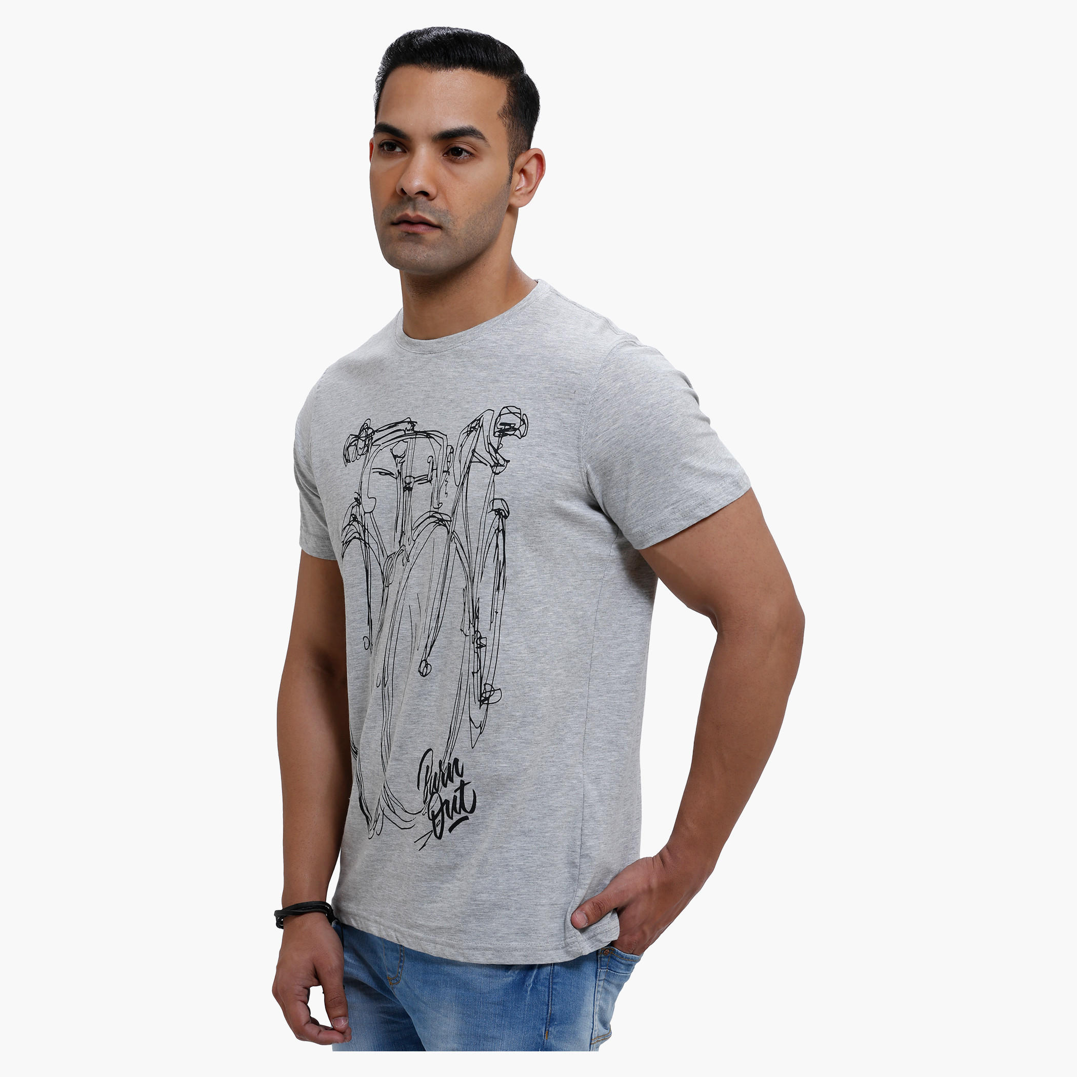 Printed Round Neck T-Shirt with Short Sleeves in Slim Fit-men-clothing-tshirtsandpolos-tshirts-image-6