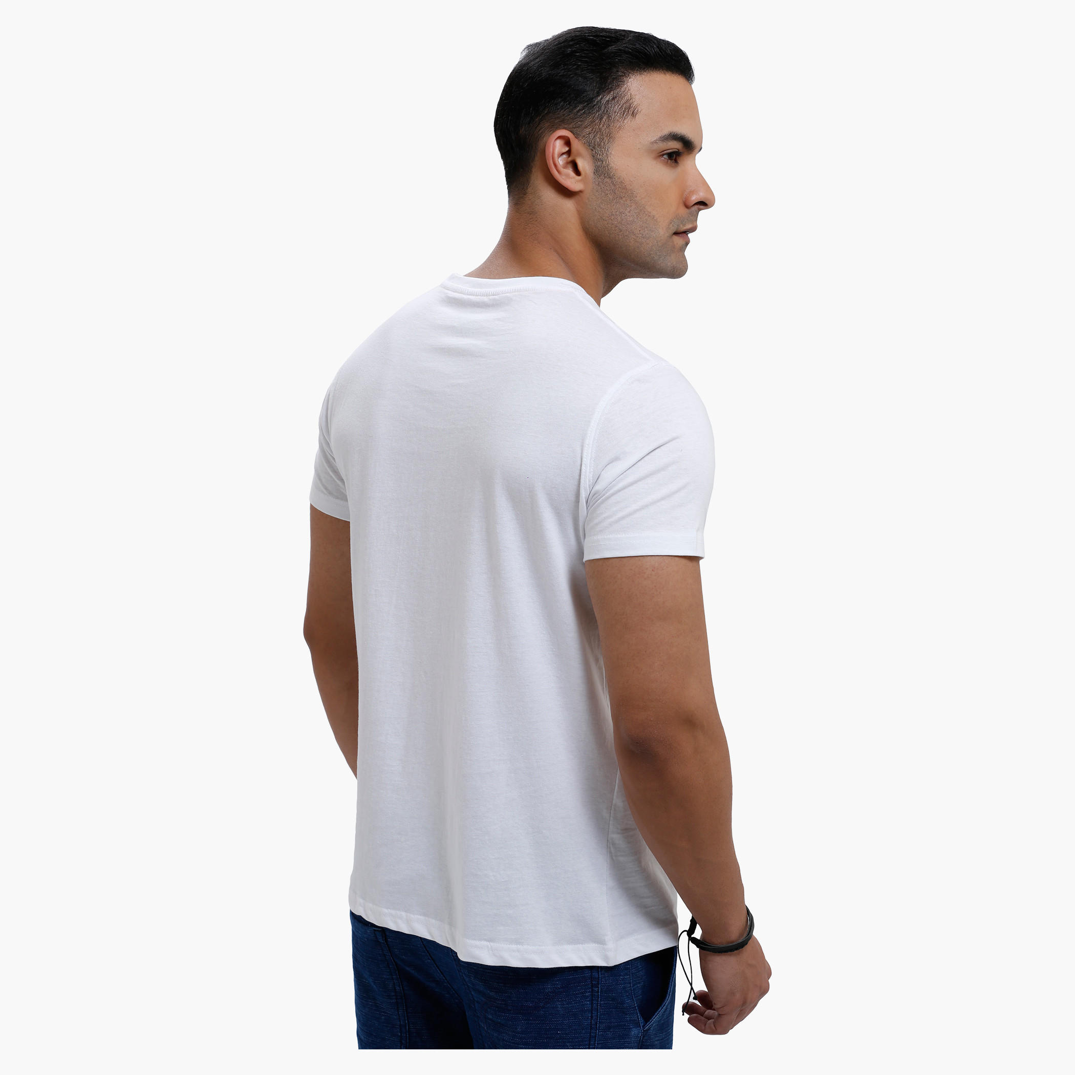 Printed Round Neck T-Shirt with Short Sleeves in Slim Fit-men-clothing-tshirtsandpolos-tshirts-image-2