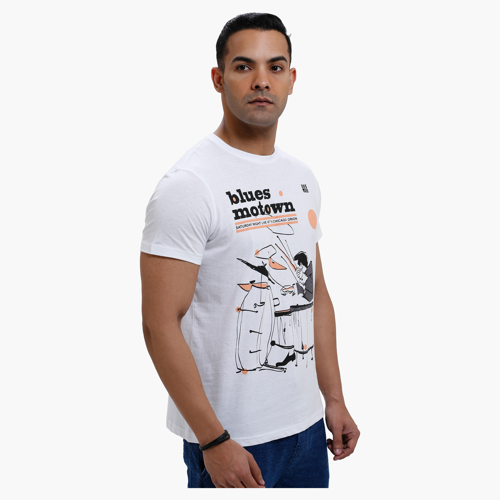 Printed Round Neck T-Shirt with Short Sleeves in Slim Fit-men-clothing-tshirtsandpolos-tshirts-image-3