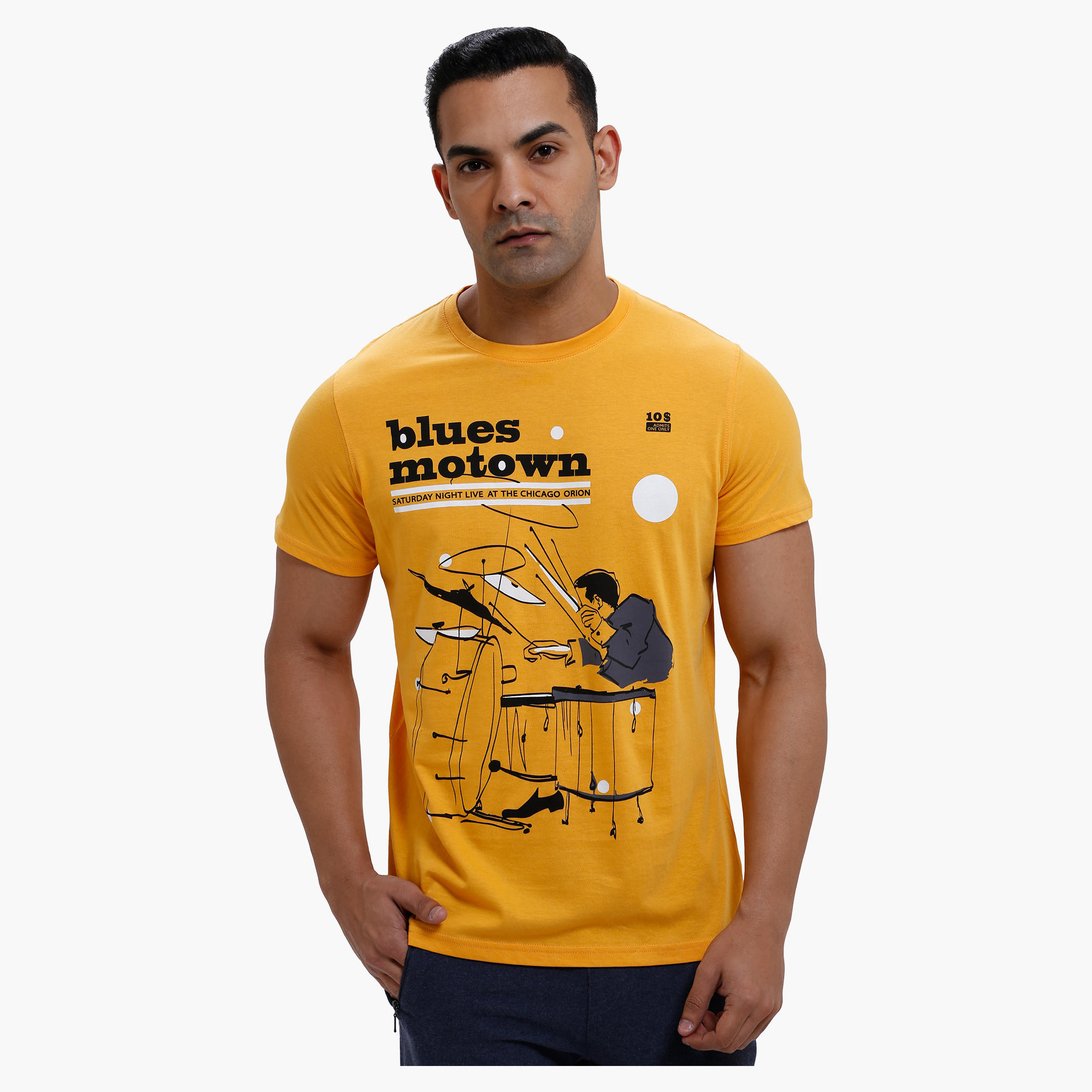 Printed Round Neck T-Shirt with Short Sleeves in Slim Fit-men-clothing-tshirtsandpolos-tshirts-image-6
