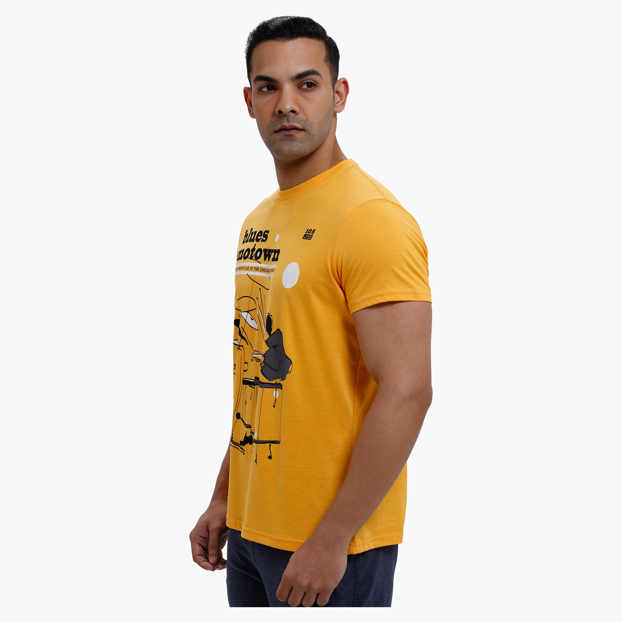 Printed Round Neck T-Shirt with Short Sleeves in Slim Fit-men-clothing-tshirtsandpolos-tshirts-image-8