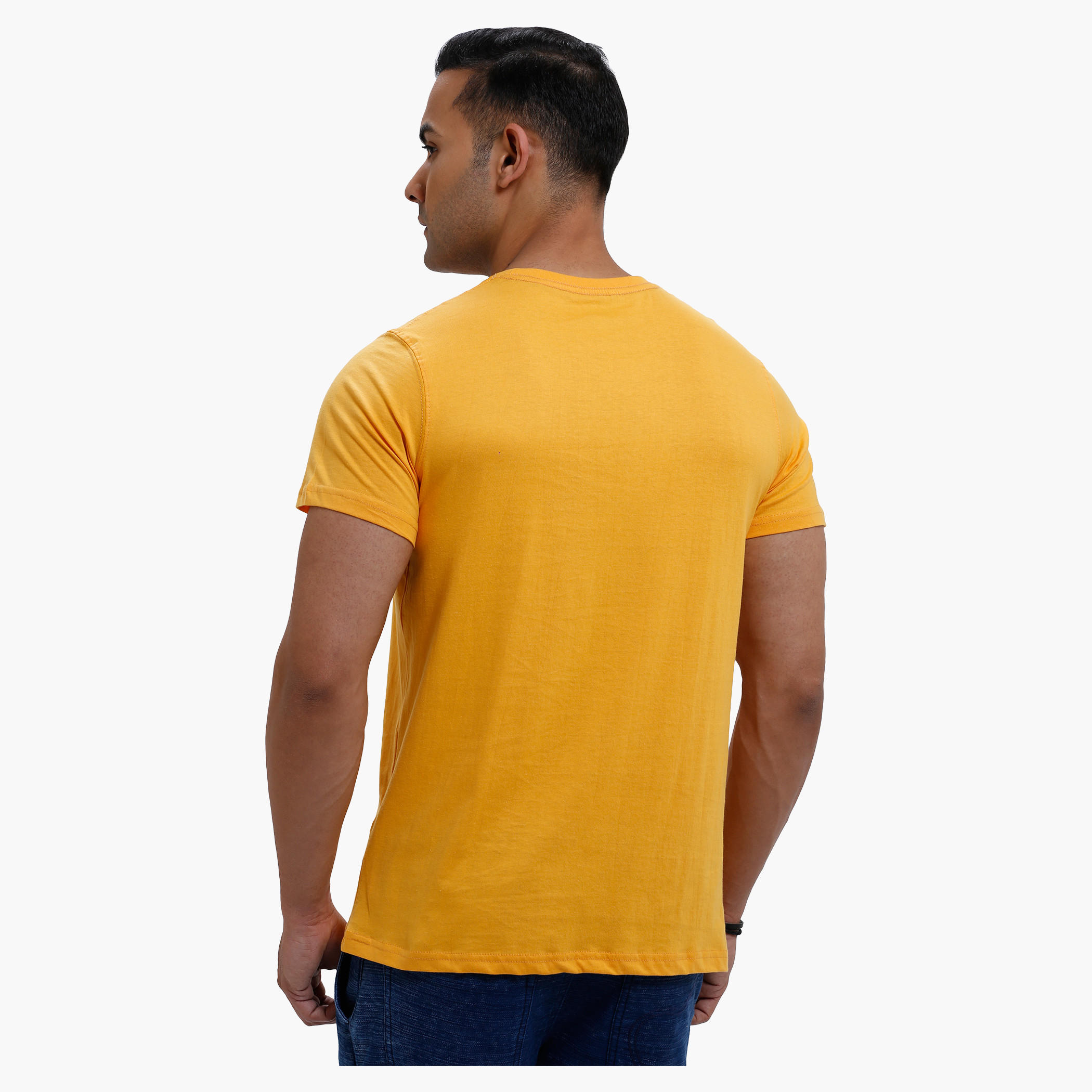 Printed Round Neck T-Shirt with Short Sleeves in Slim Fit-men-clothing-tshirtsandpolos-tshirts-image-2