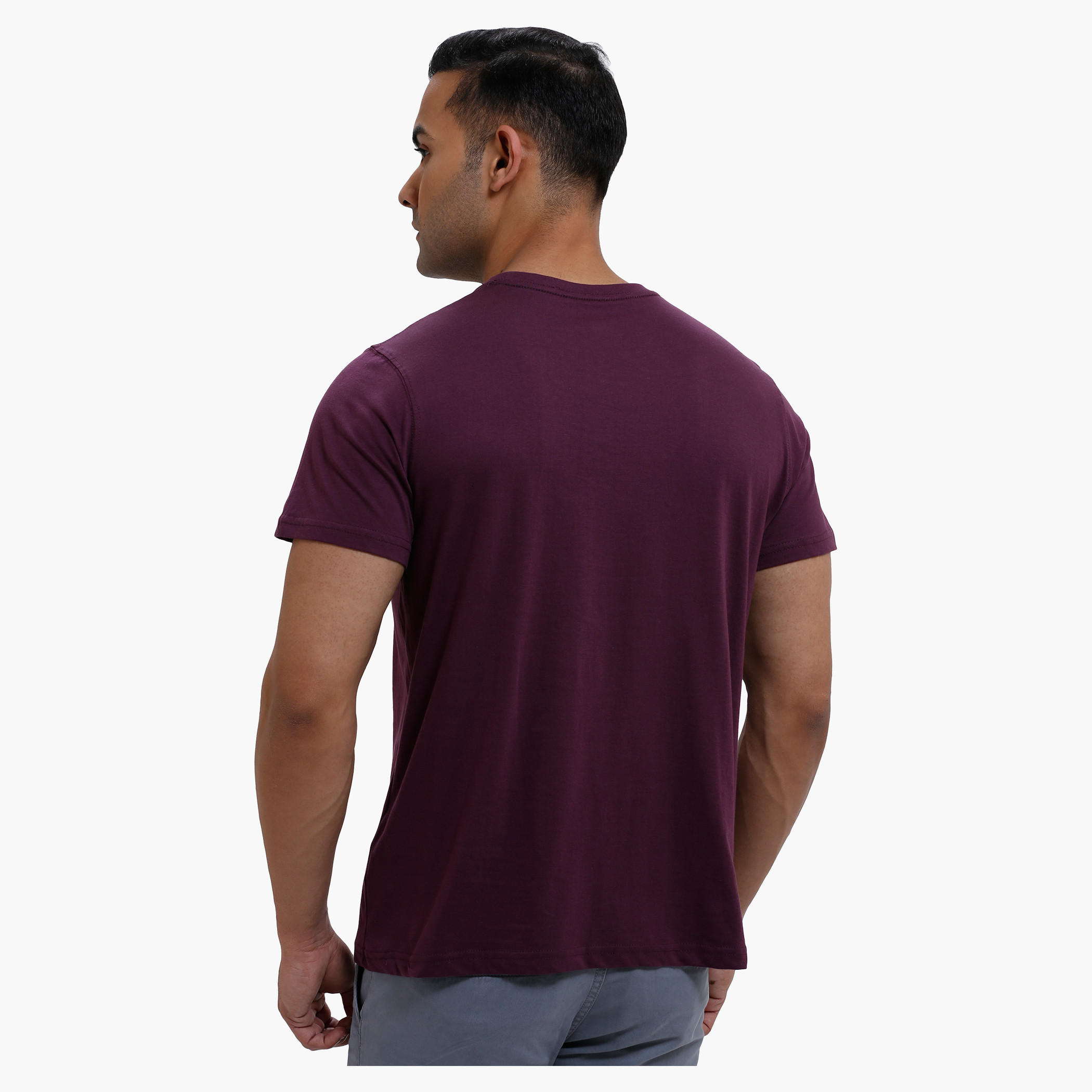 Printed Round Neck T-Shirt with Short Sleeves in Slim Fit-men-clothing-tshirtsandpolos-tshirts-image-7