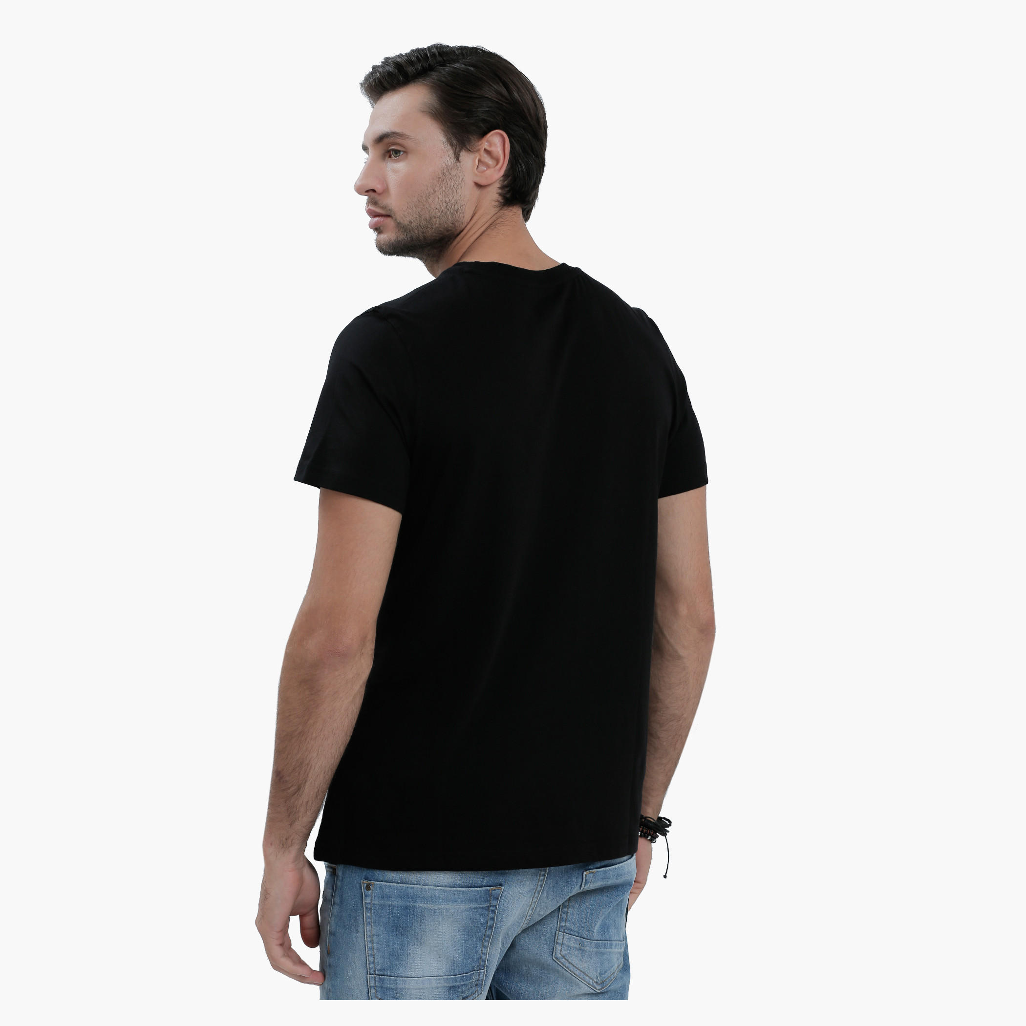 Graphic Print T-Shirt with Round Neck and Short Sleeves-men-clothing-tshirtsandpolos-tshirts-image-2