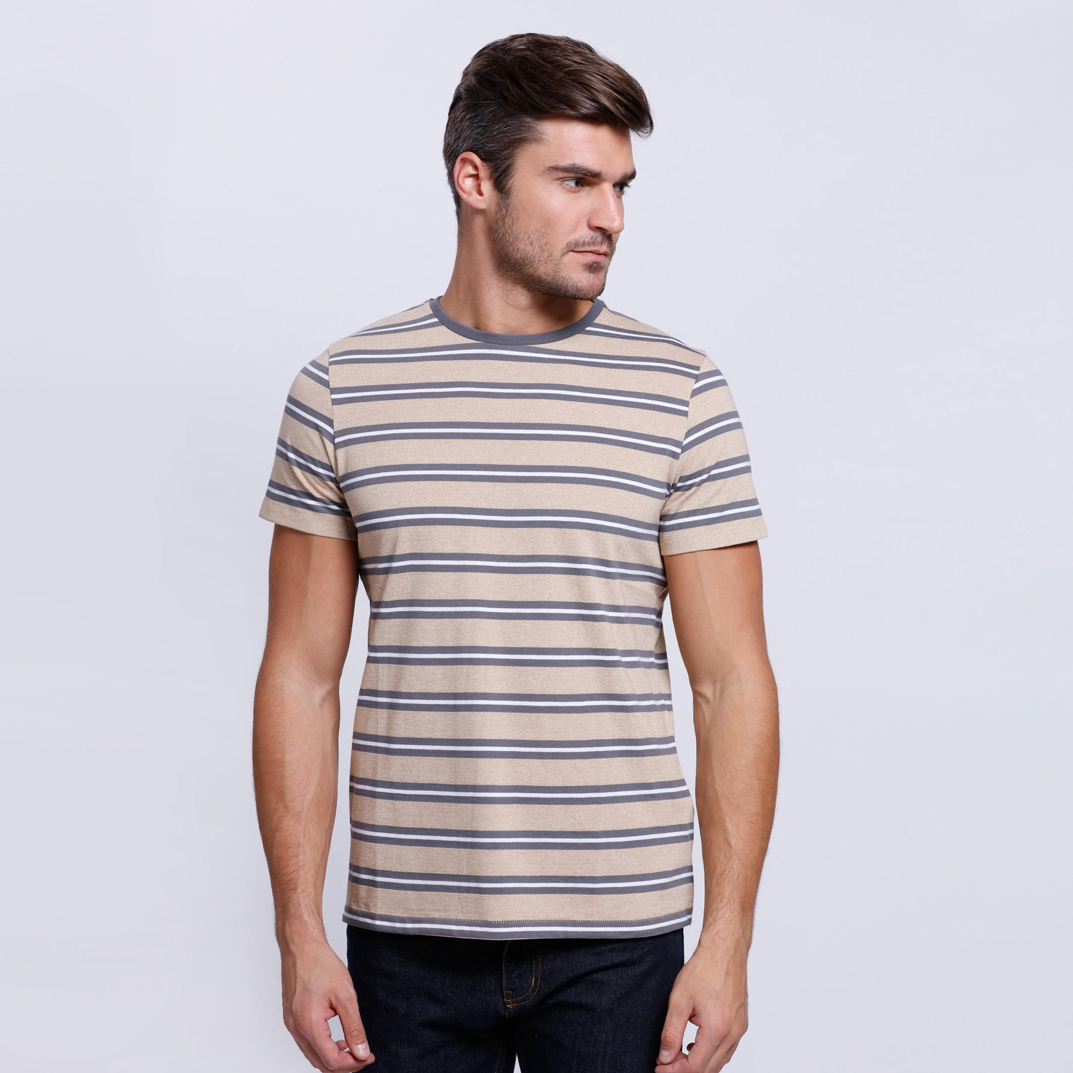 Striped T-Shirt with Crew Neck and Short Sleeves -men-clothing-tshirtsandpolos-tshirts-image-1