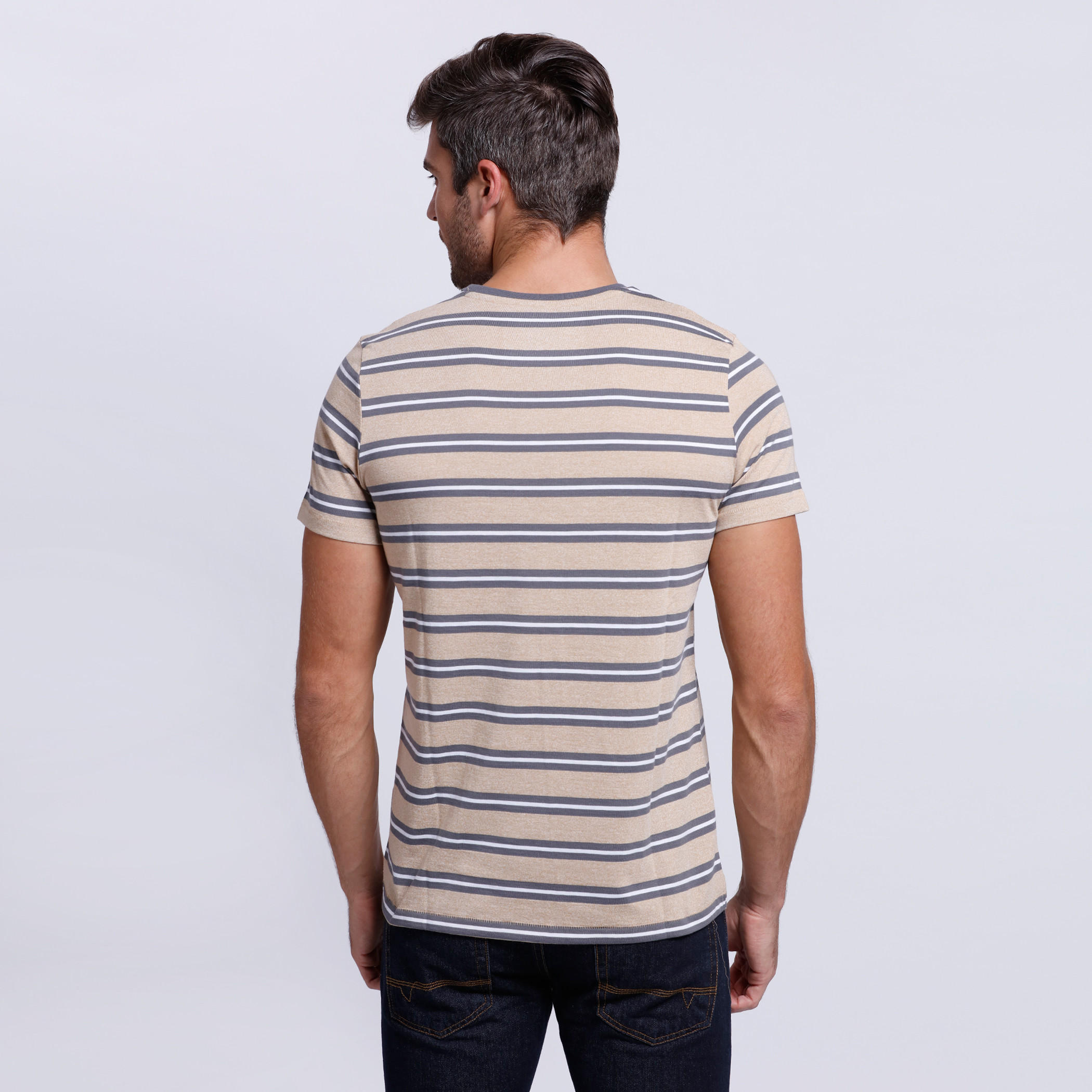 Striped T-Shirt with Crew Neck and Short Sleeves -men-clothing-tshirtsandpolos-tshirts-image-2